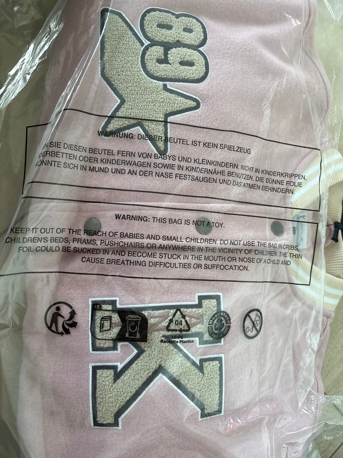 Karl Kani Damen College Jacke , Größe XS in rosa