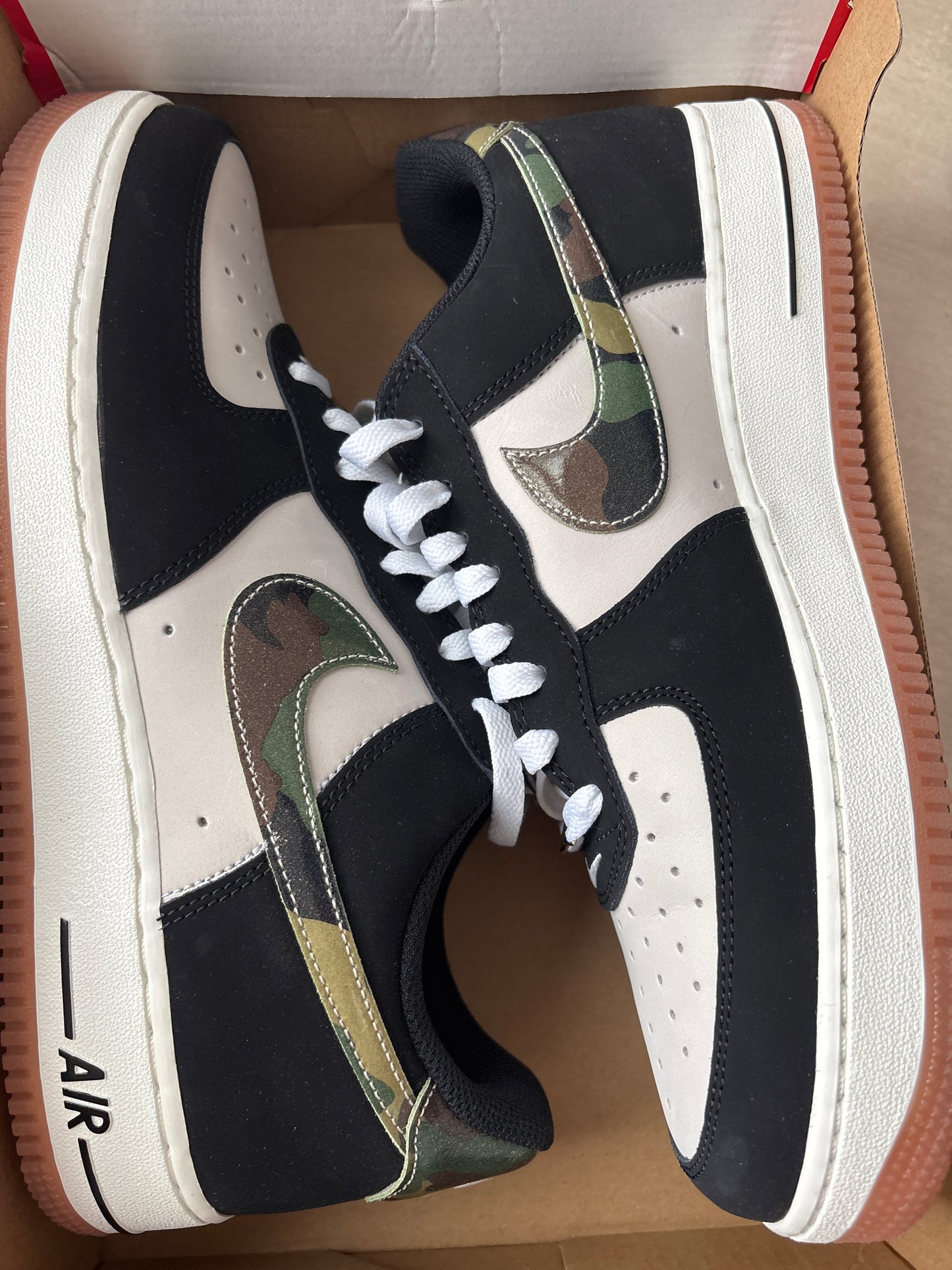 Nike Air Force 1 schwarz/weiss/camouflage, Größe wählbar