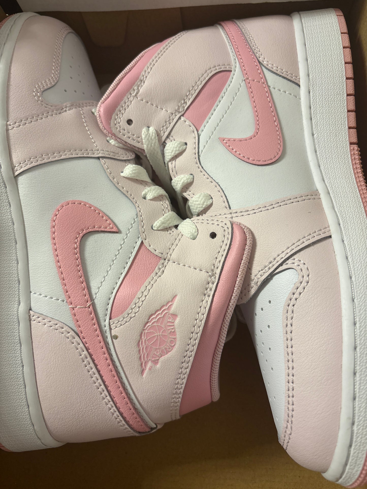 Air Jordan 1 MID, rosa/weiss , Größe 39
