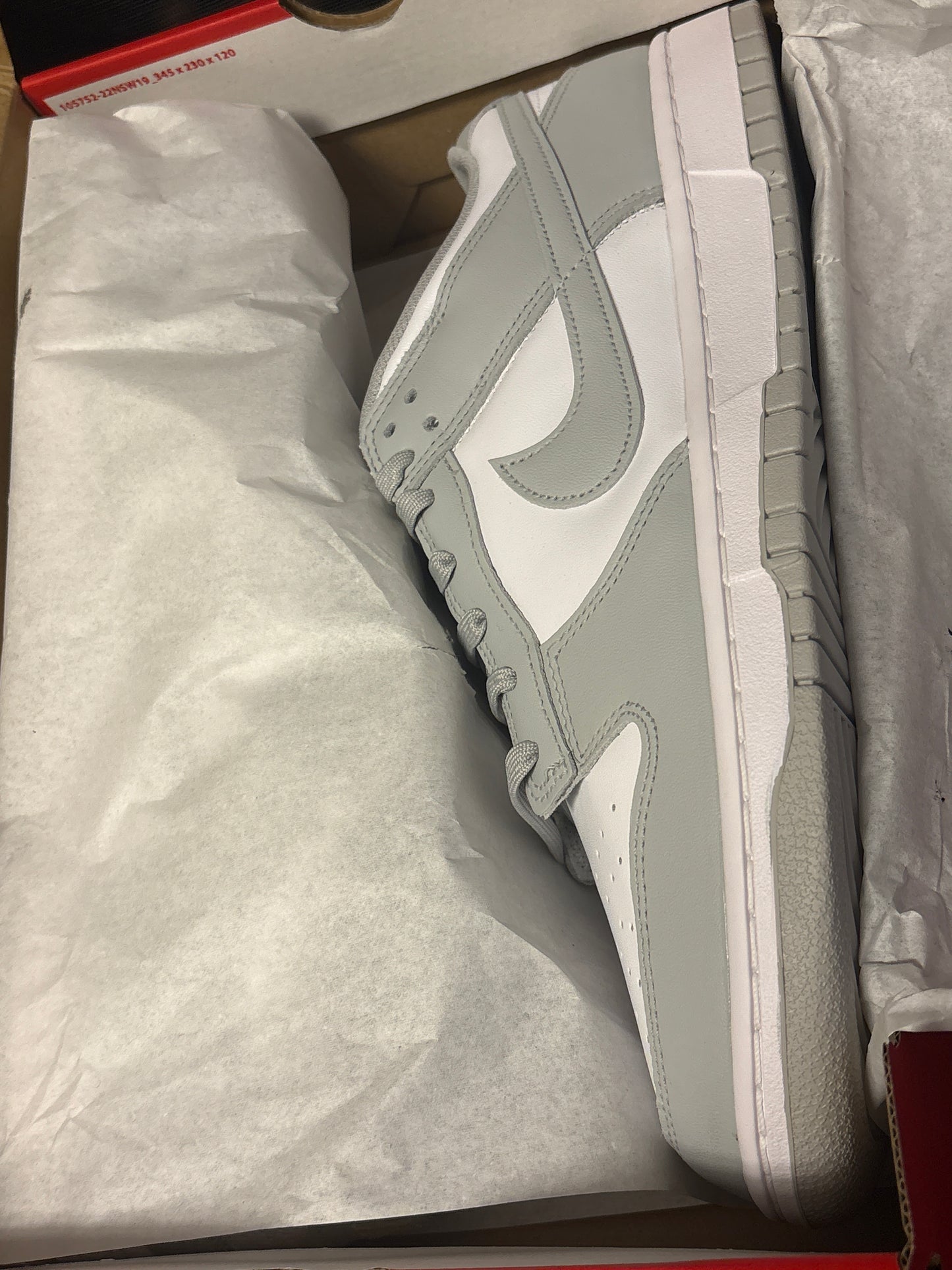 Nike Dunk low in weiß/grau, Größe 48,5