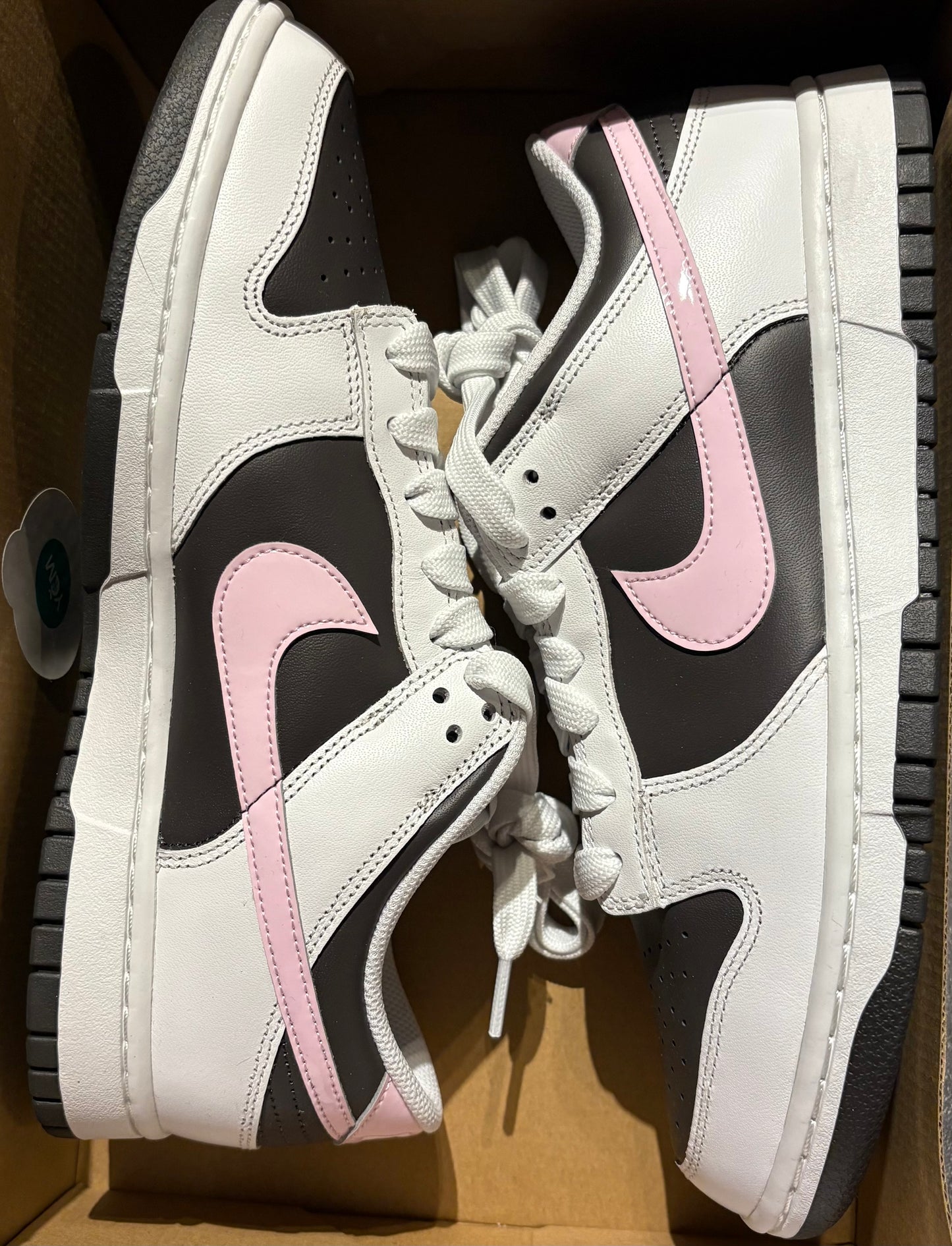 Nike Dunk low weiss/braun/rosa, Größe 44,5