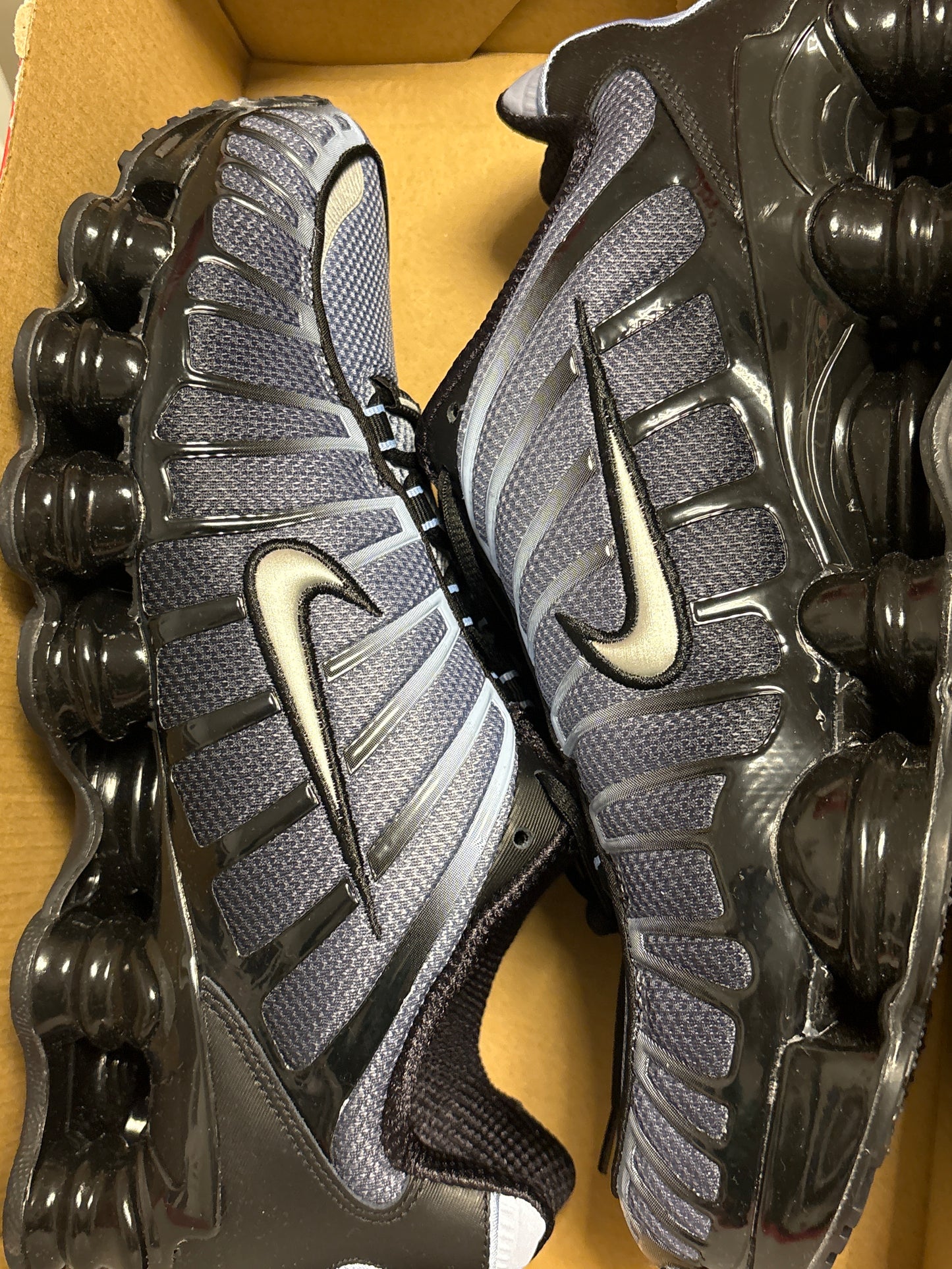 Nike Shox TL in schwarz/blau/silber , Größe 44,5