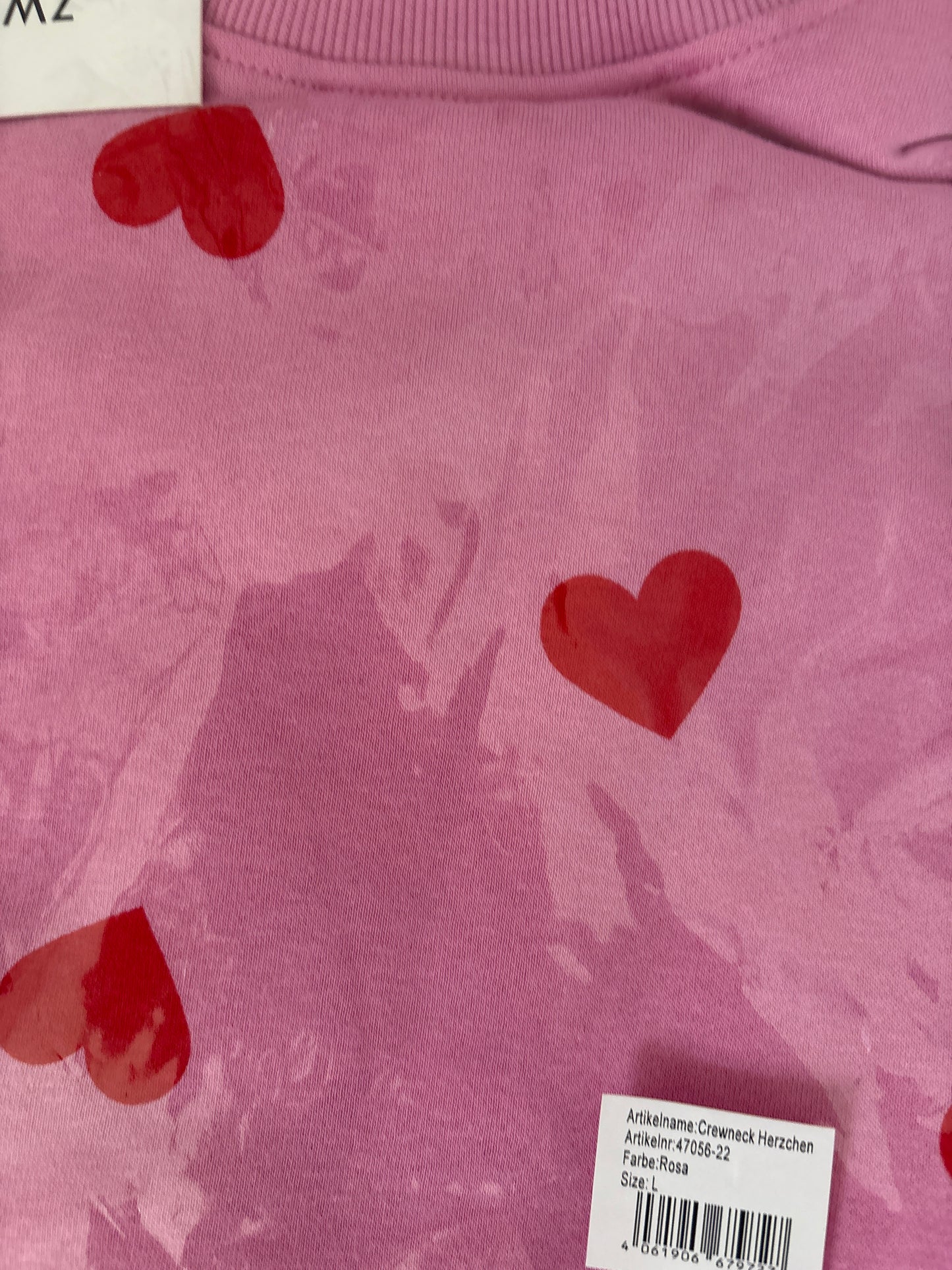 Pulli Zwillingsherz Größe L rosa Herzen