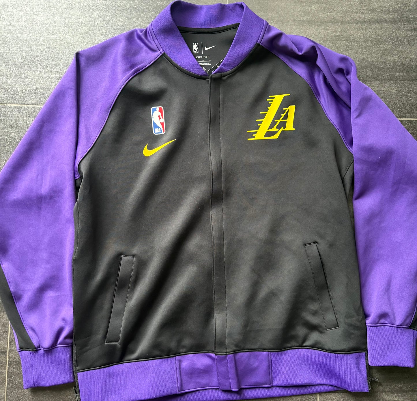 Nike Nba Jacke schwarz/lila/gelb Los Angeles Lakers, Größe wählbar