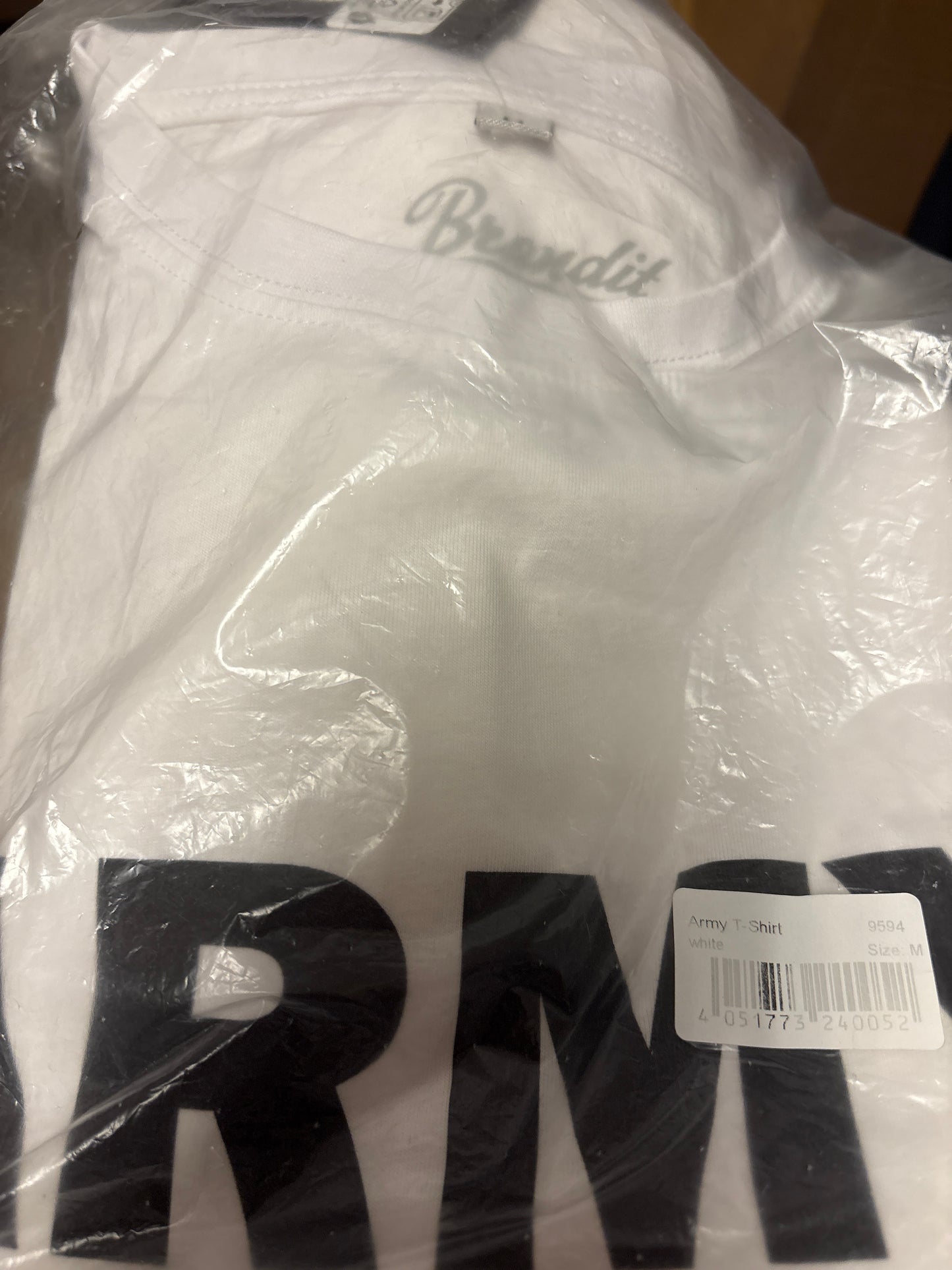 Brandit Army Shirt, weiss, Größe wählbar