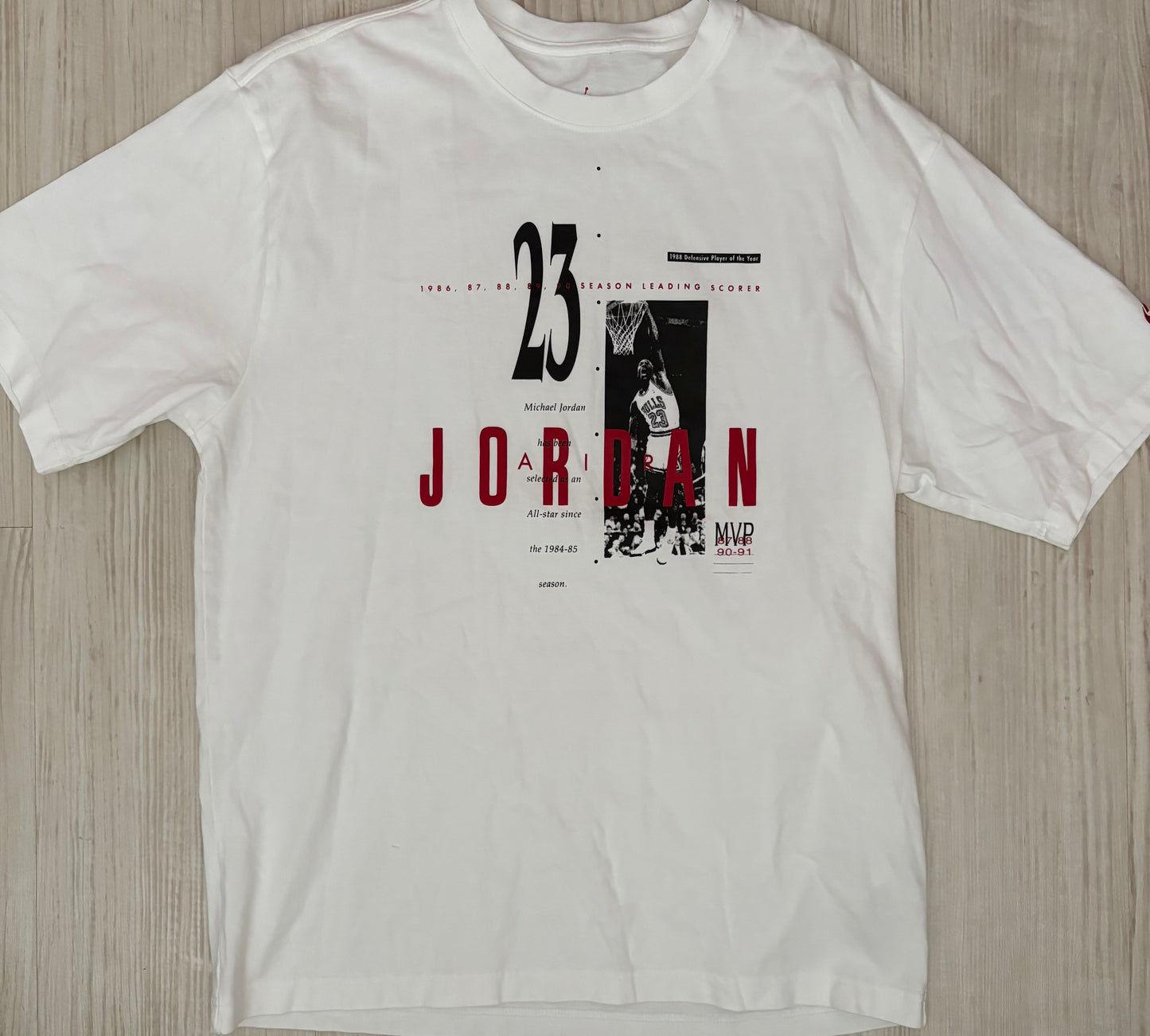 Nike Jordan Shirt, Größe M in weiss/schwarz/rot