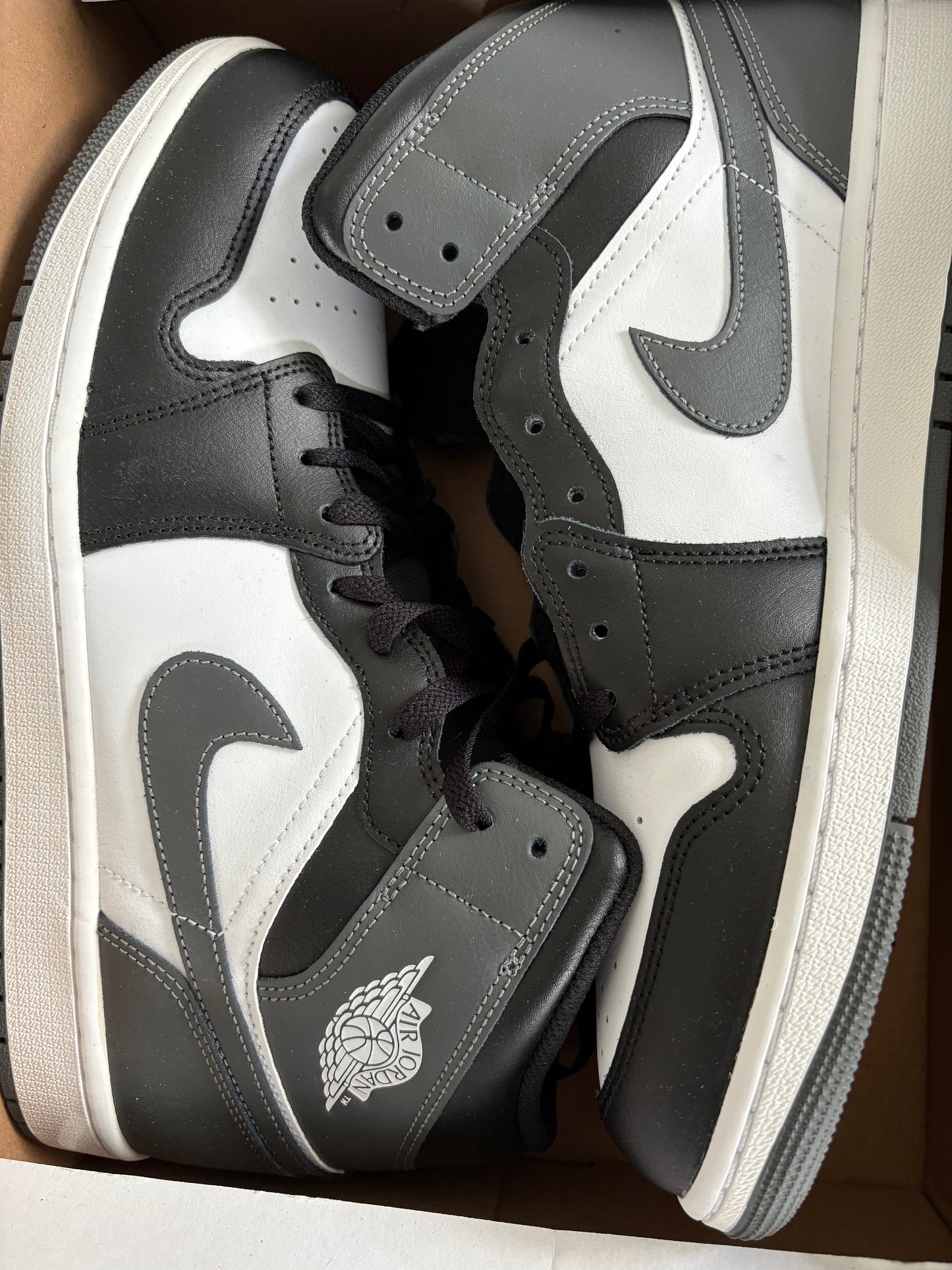 Nike Air Jordan 1 MID, grau/schwarz/weiss, Größe wählbar