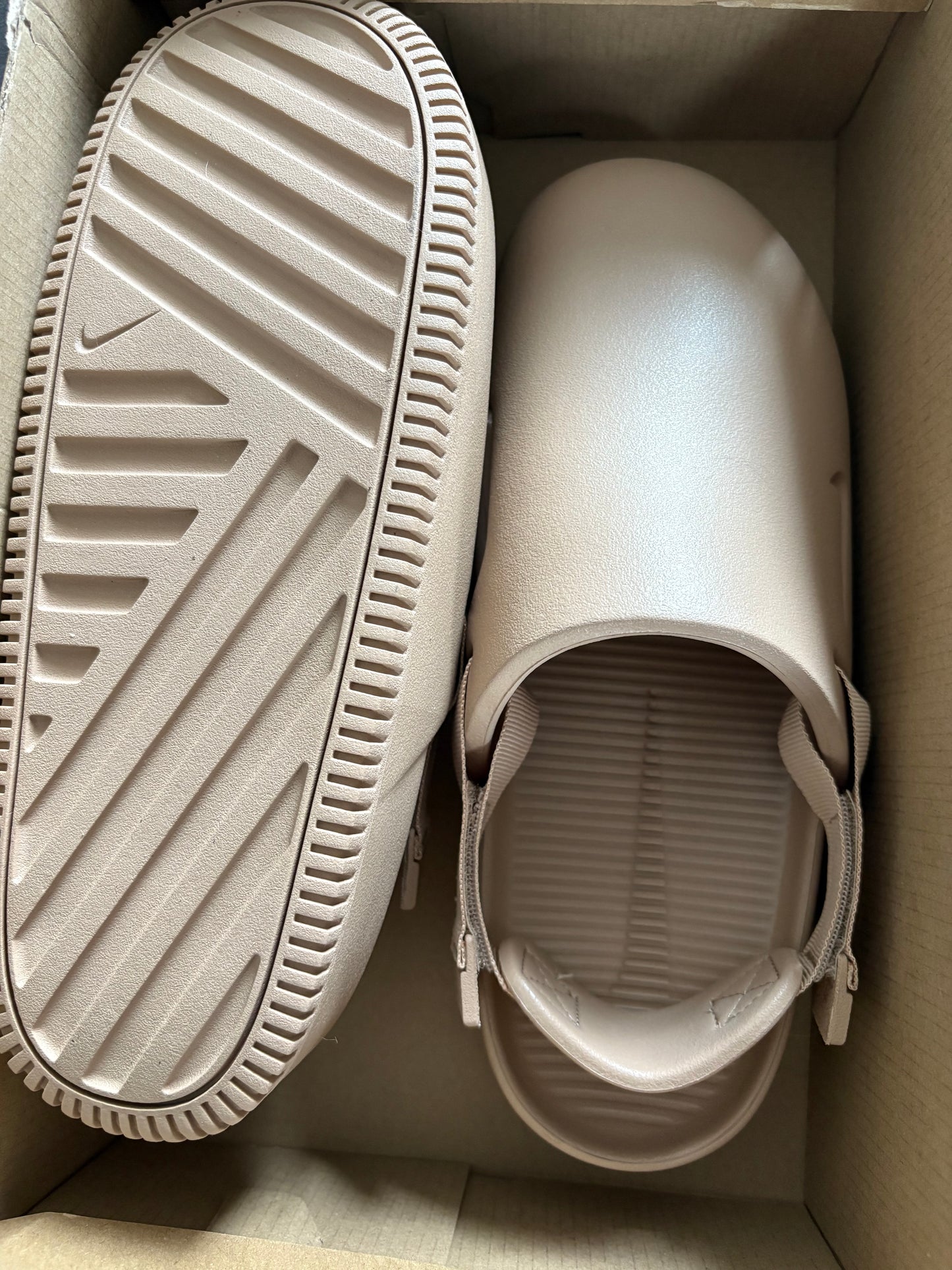 Nike Badelatschen Calm Mule, Größe 40,5 , Farbe beige