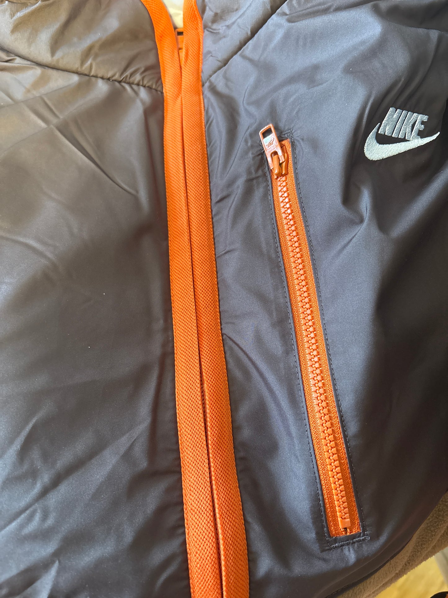 Nike Jacke Teddy/glatt, braun/orange, Größe wählbar