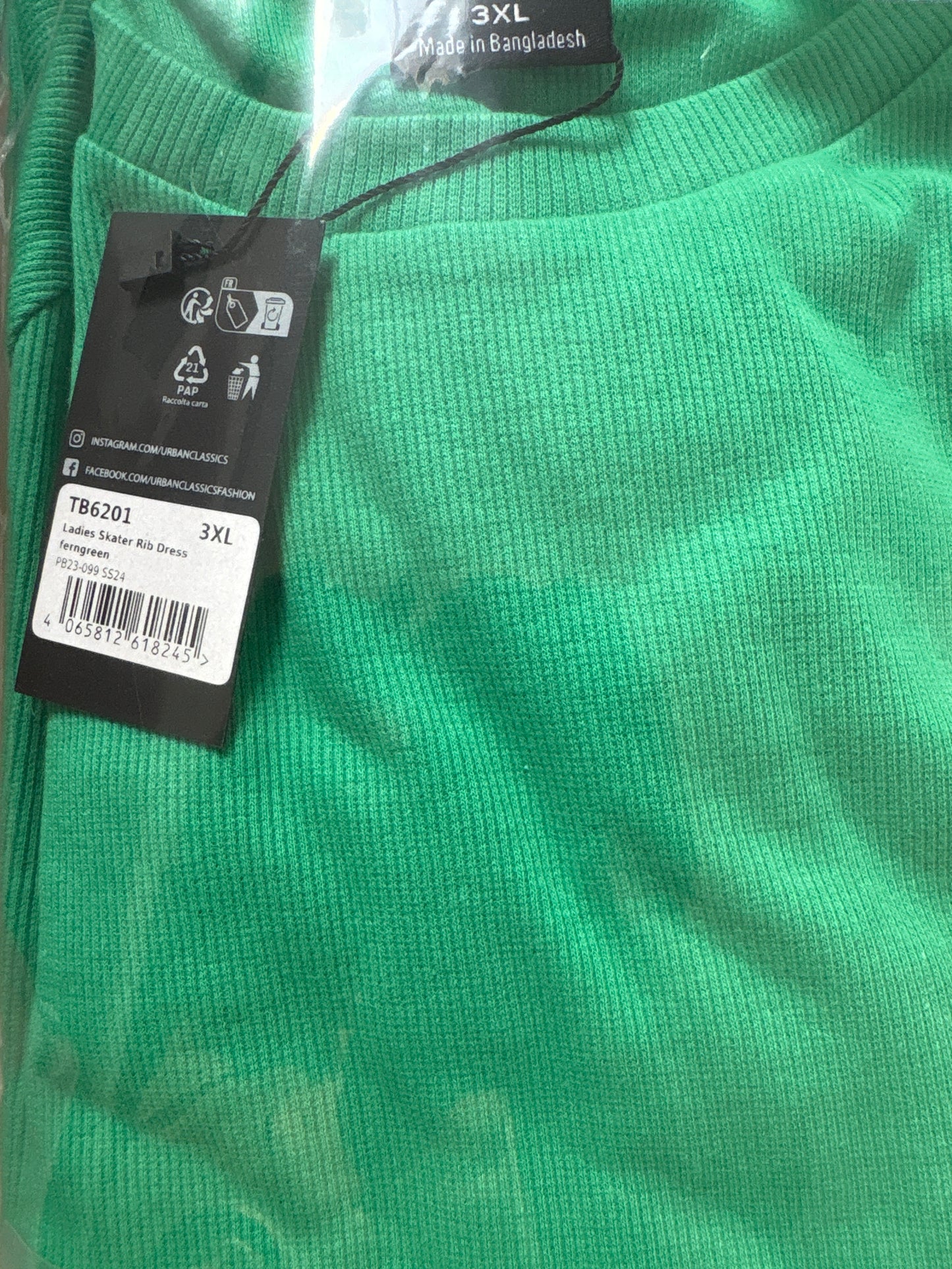 Urban Classics Kleid, grün, Größe wählbar