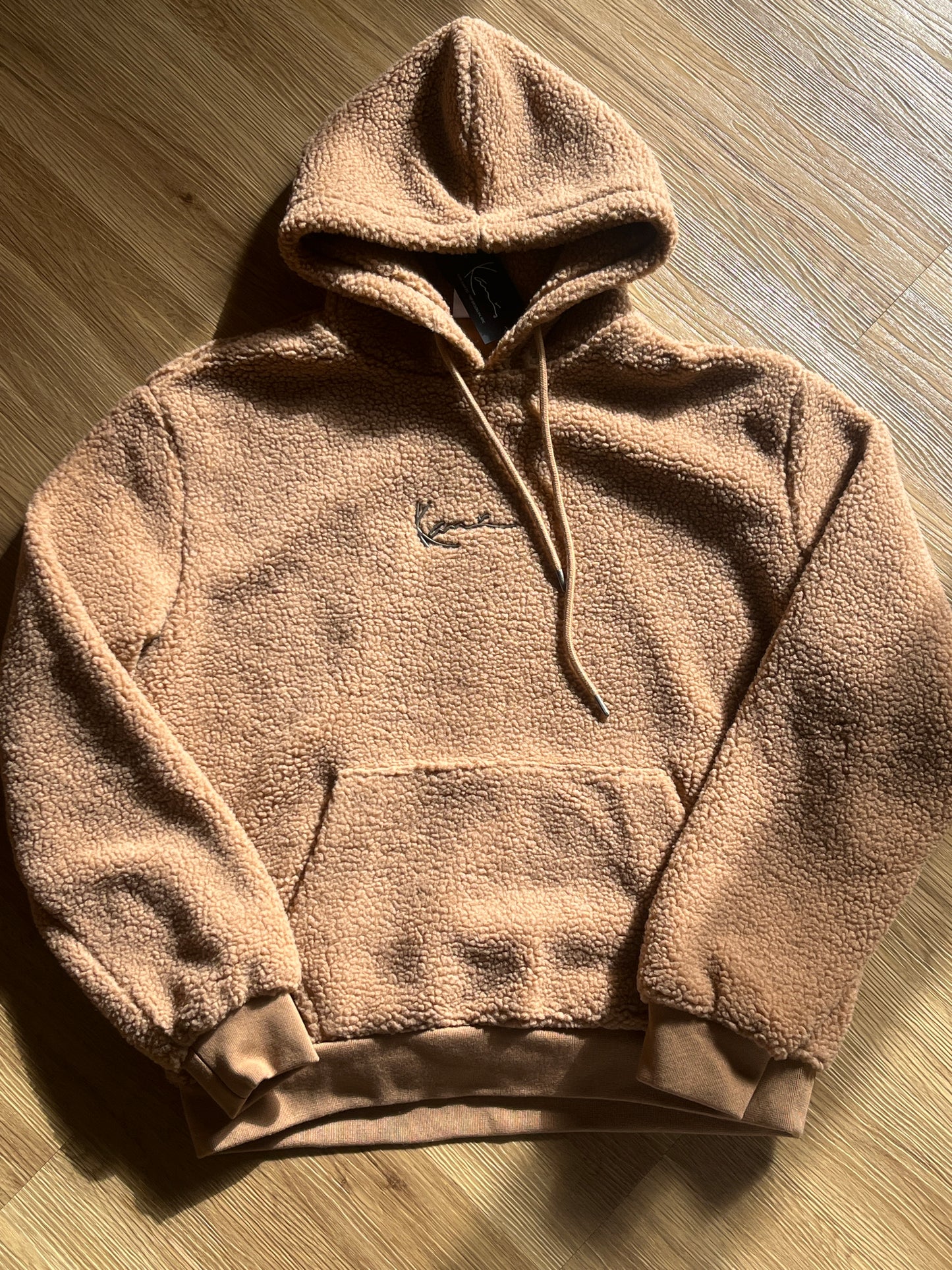 Karl Kani Plüsch Hoodie in Teddy-braun, Größe wählbar