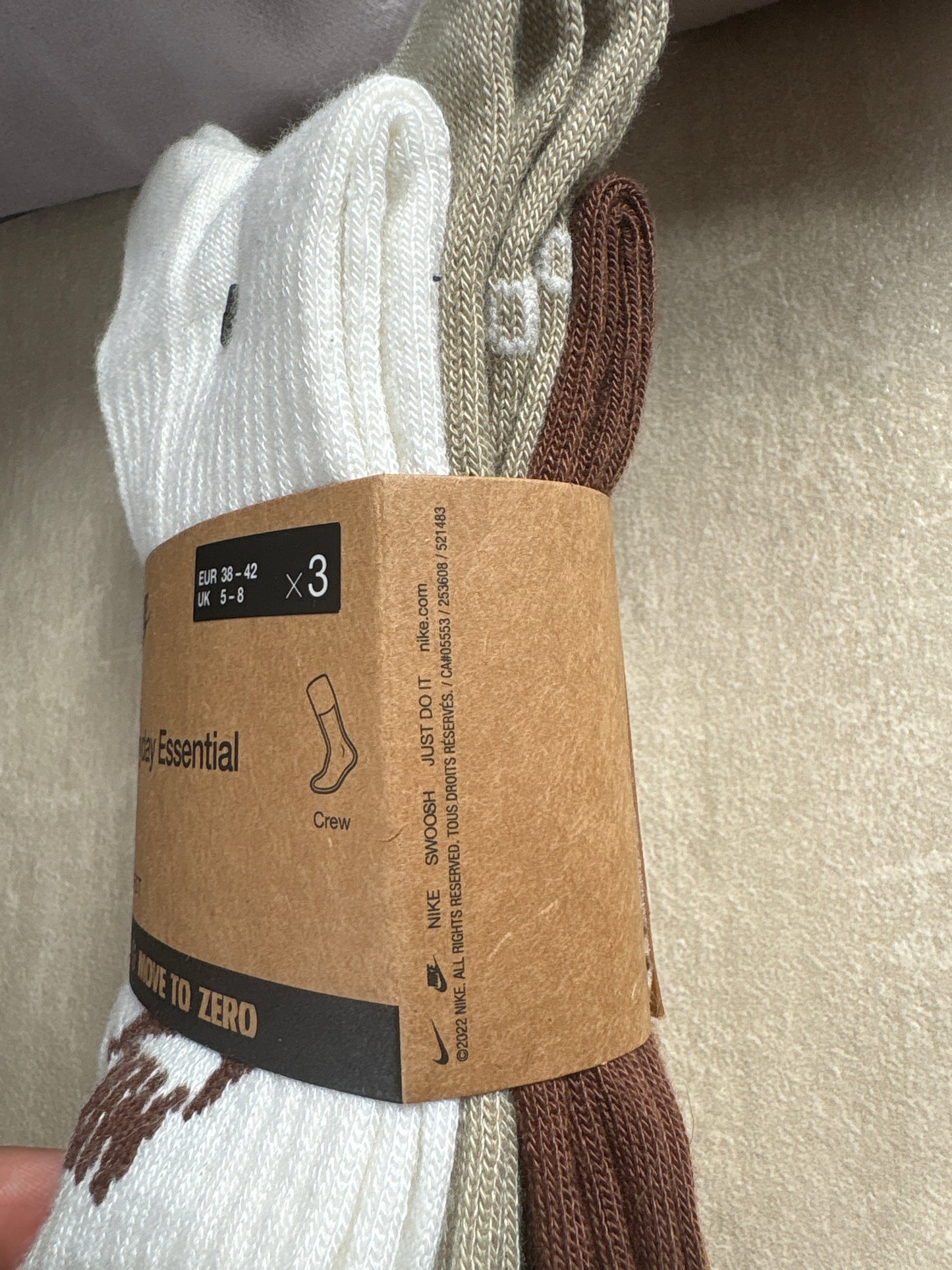 Nike Socken lang, 3er Pack, verschiedene Farben, Größe 38-42
