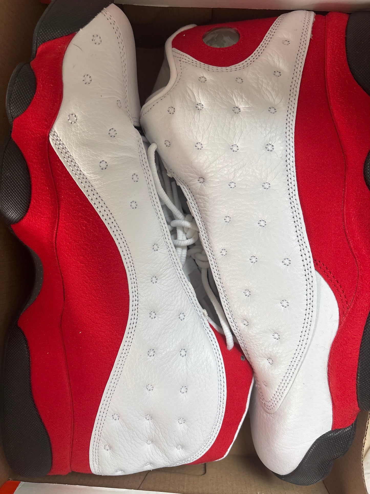Air Jordan 13 Retro, weiss/rot/schwarz, Größe 46