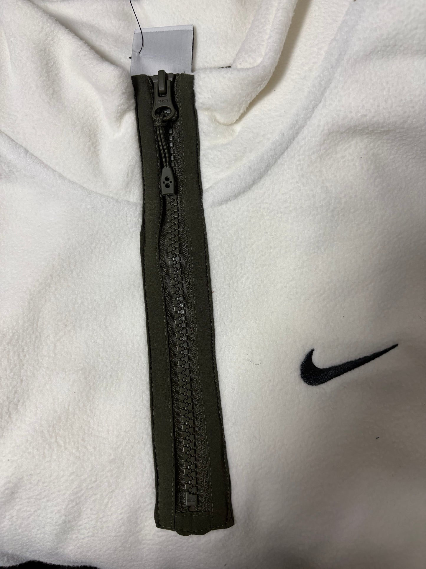 Nike Fleece Zipper, Größe XL, weiss/creme/grün