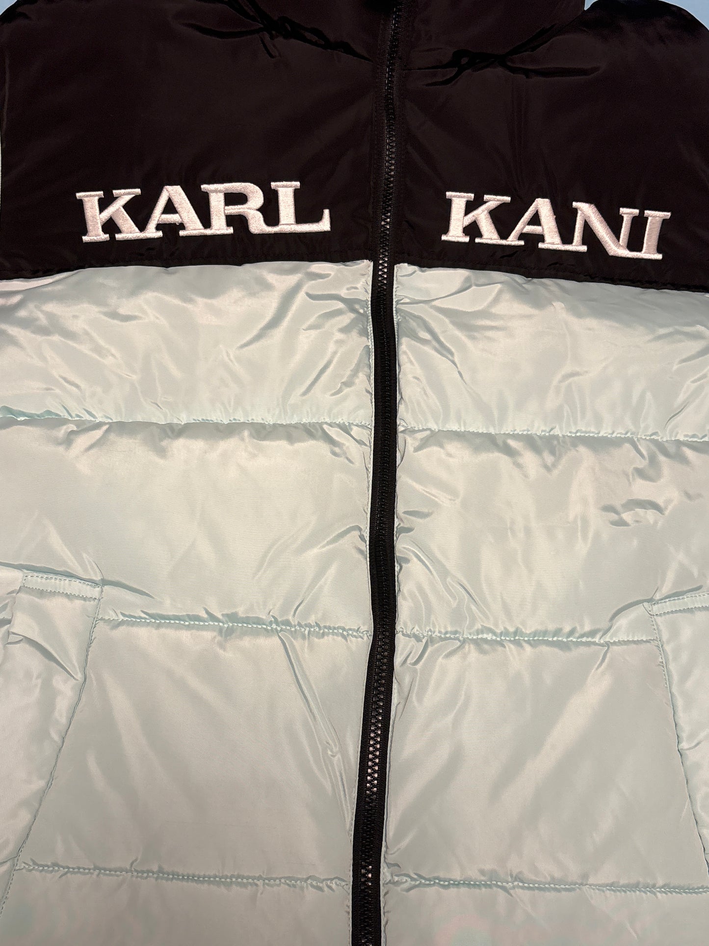 Karl Kani Winterjacke in Türkis/schwarz, Größe M