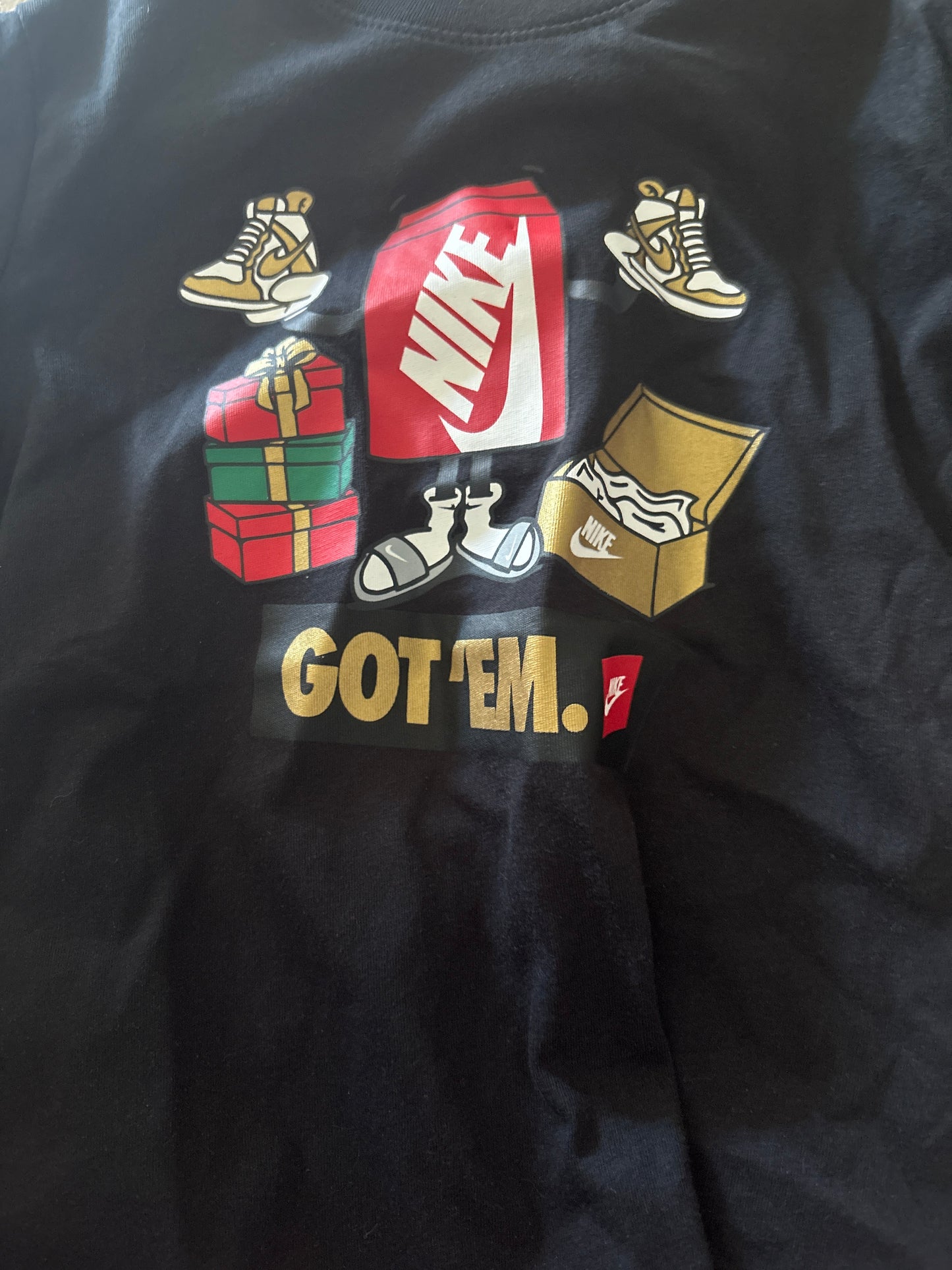 Nike Kinder Shirt , Größe Kinder S in schwarz/Muster