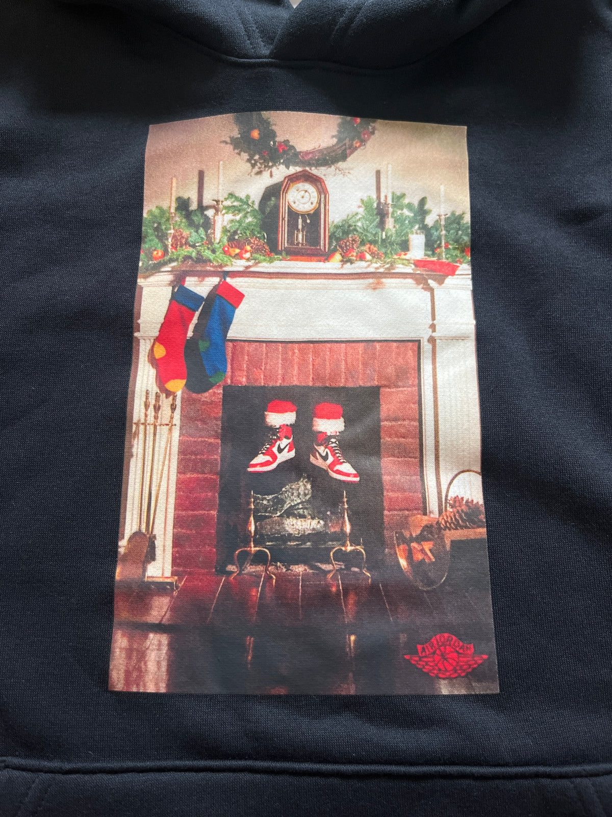 Nike Jordan Hoodie in schwarz, „Weihnachtsedition“, Größe M