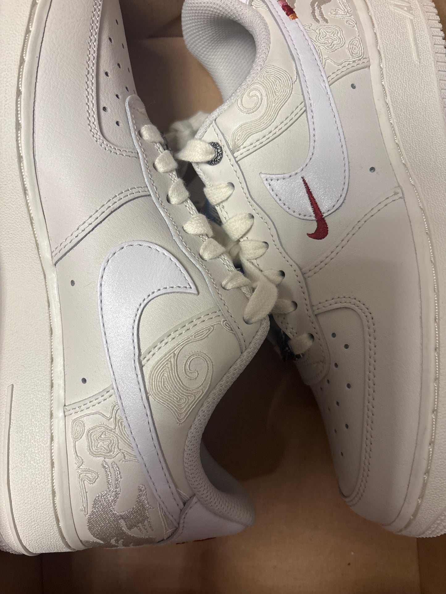 Nike Air Force 1 Sonderedition/creme/Muster,Größe 38,5