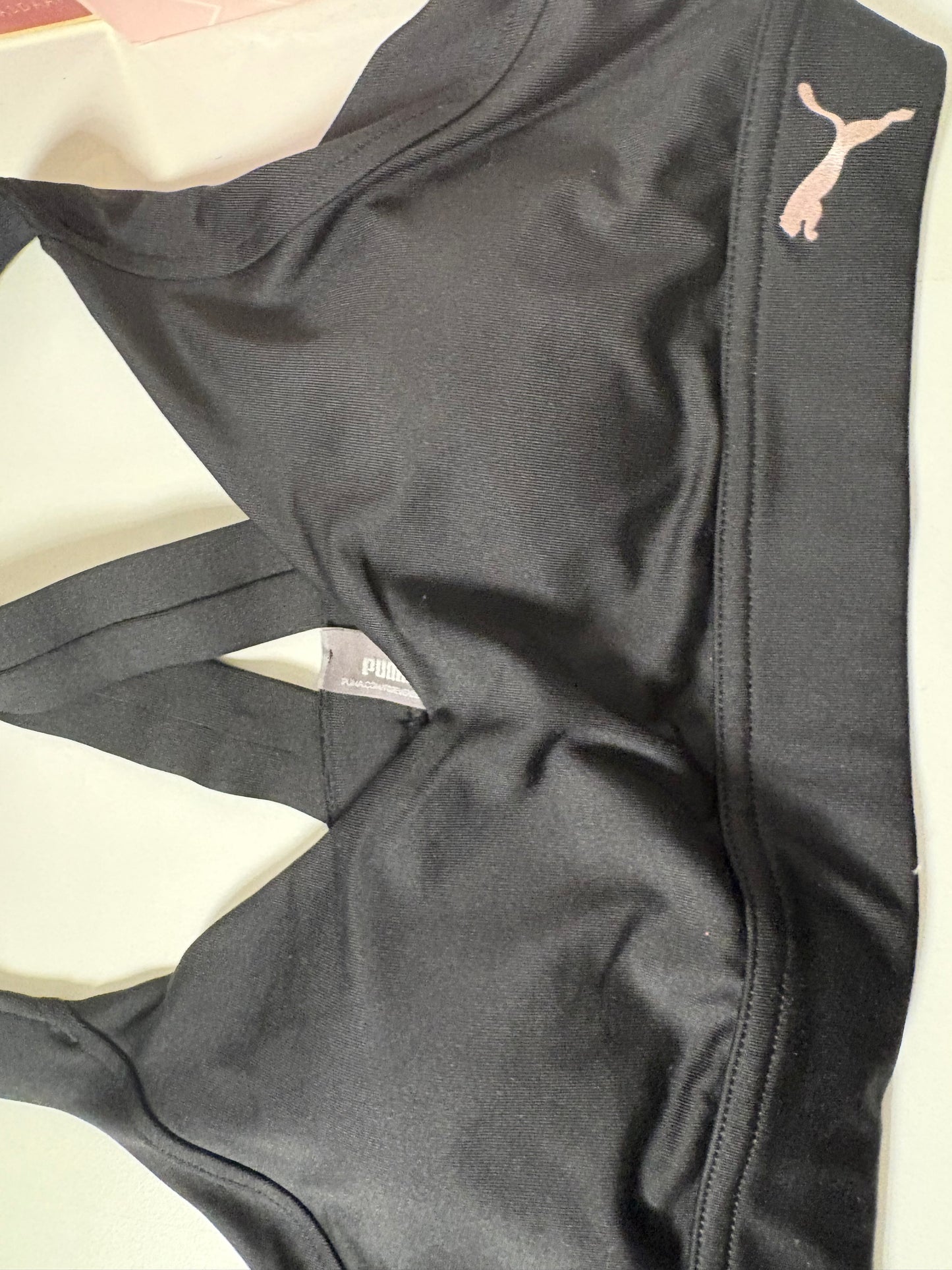 Puma Sport BH in schwarz mit puma, Größe wählbar