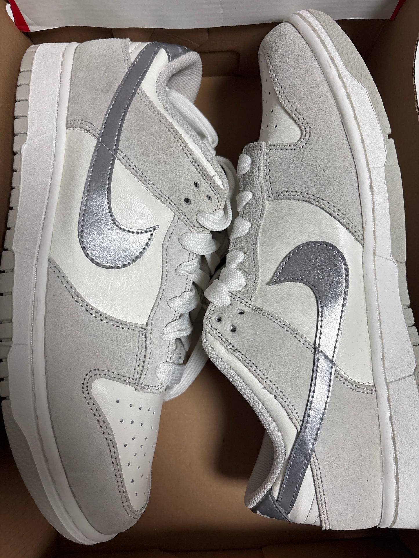 Nike Dunk low weiss/grau, Größe 44,5