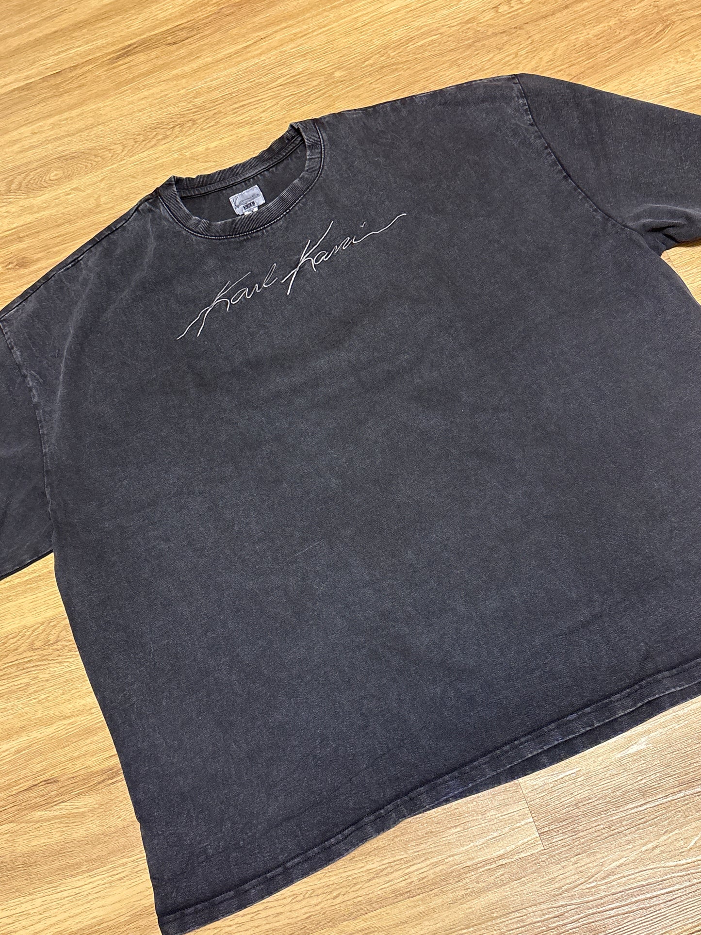 Karl Kani Tshirt in schwarz (verwaschen), Größe XXL
