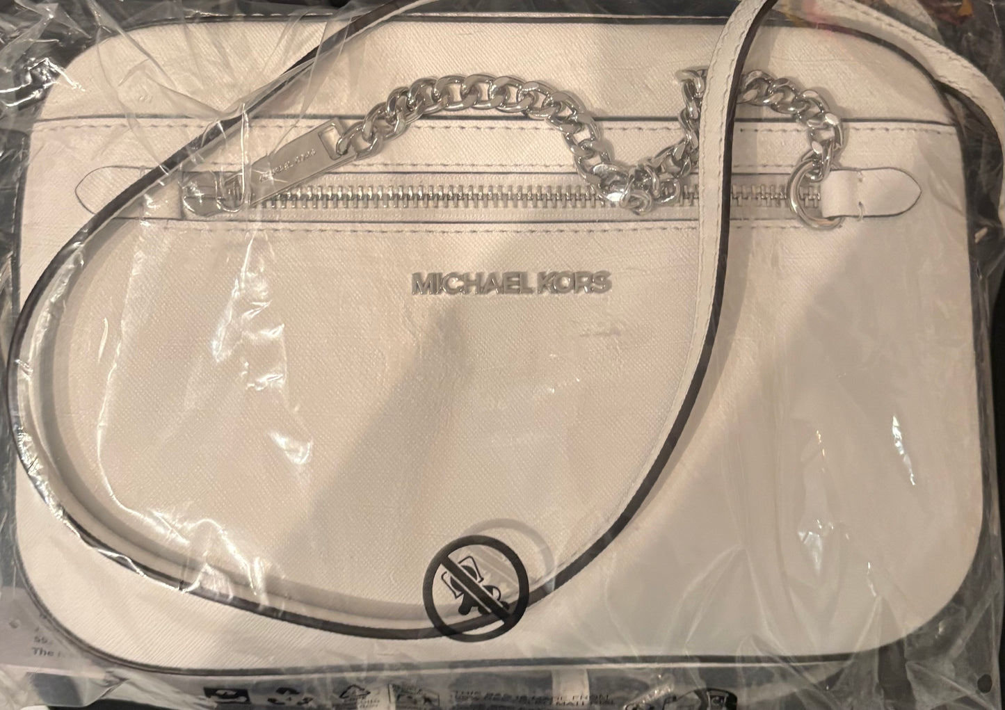 Michael Kors Jet Set Travel Crossbody Tasche in weiss