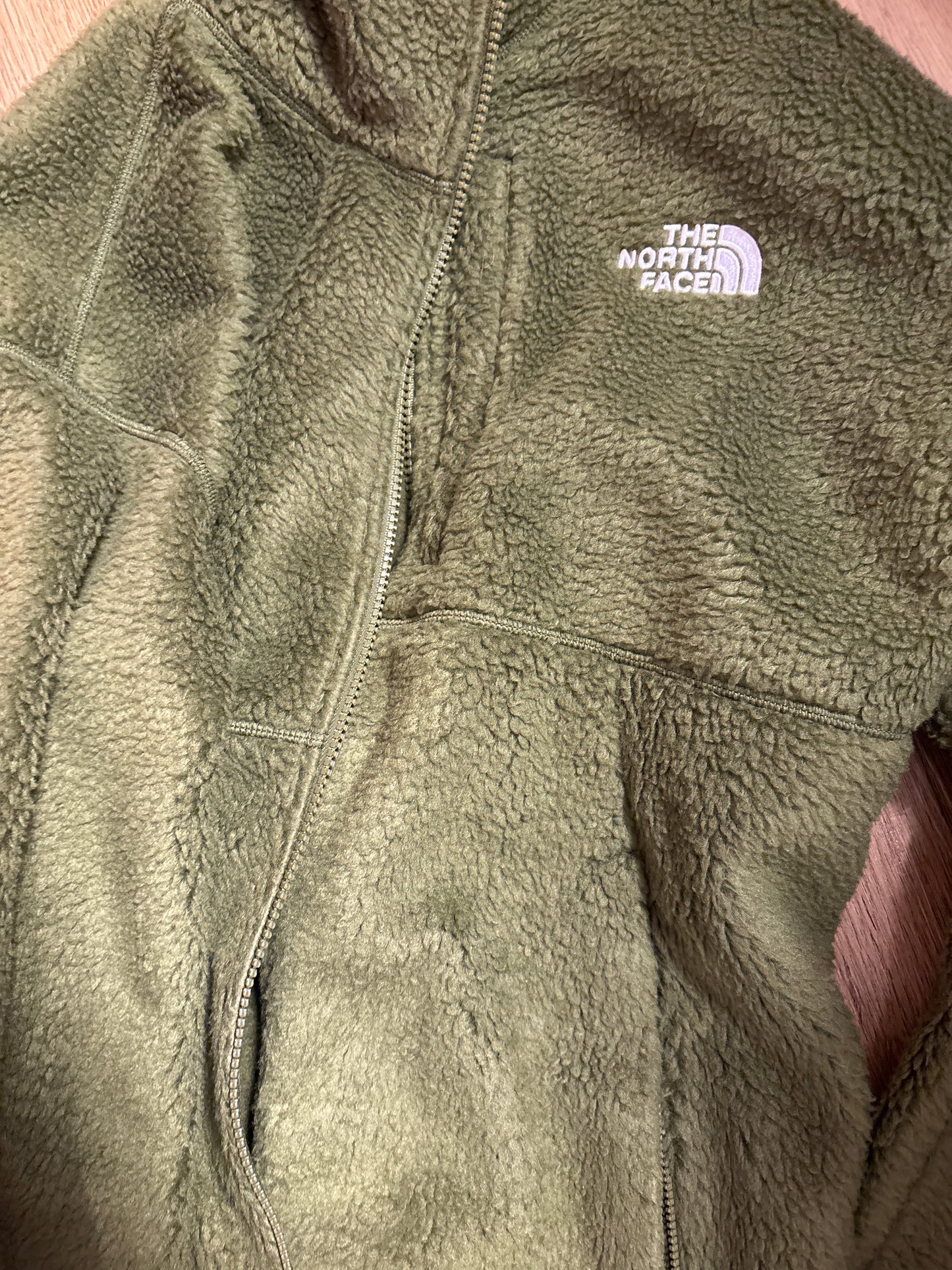 North Face Plüsch Jacke in grünton, Grösse wählbar