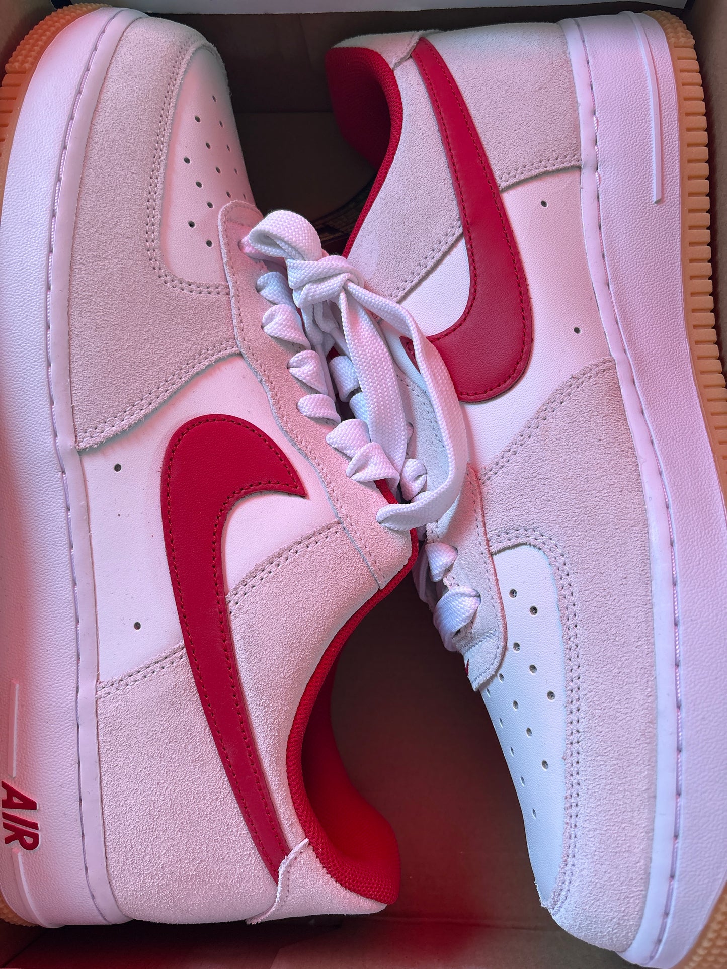 Nike Air Force 1 weiss/grau/rot, Größe 45,5