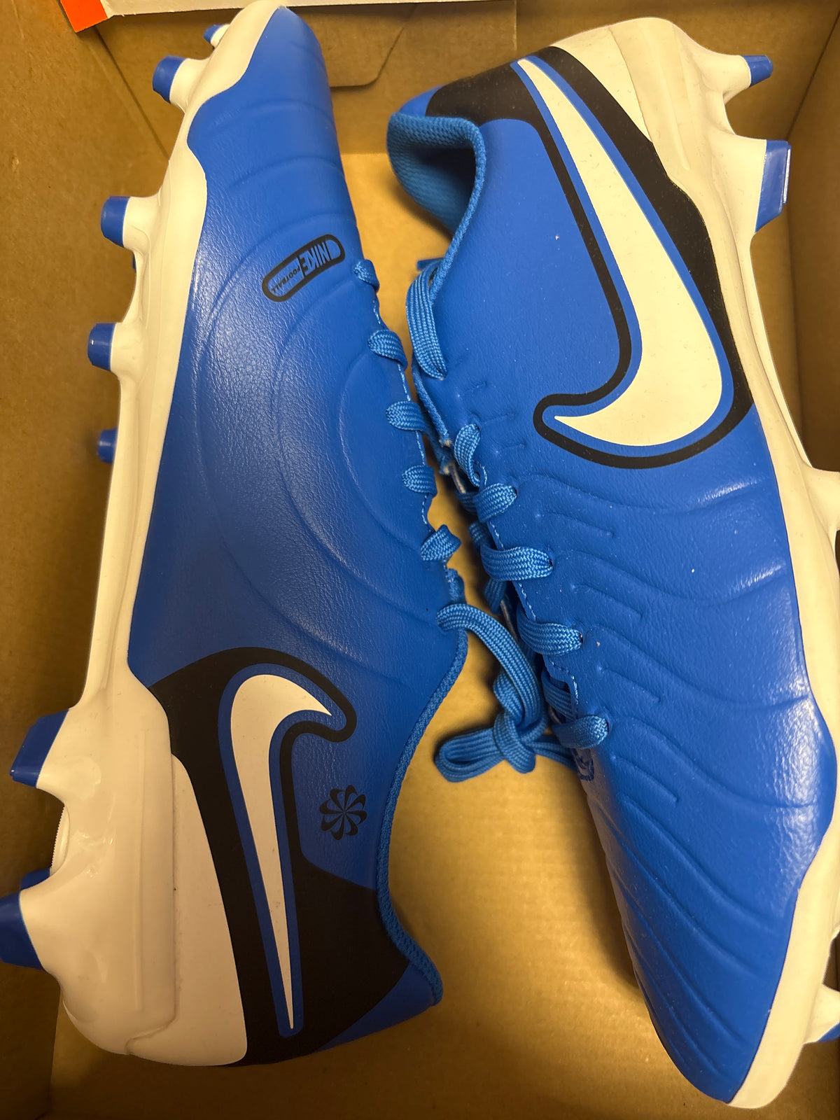 Nike Tiempo Legend 10 Elite FG, Größe 40 in blau/weiss/schwarz ( Fussballschuh )