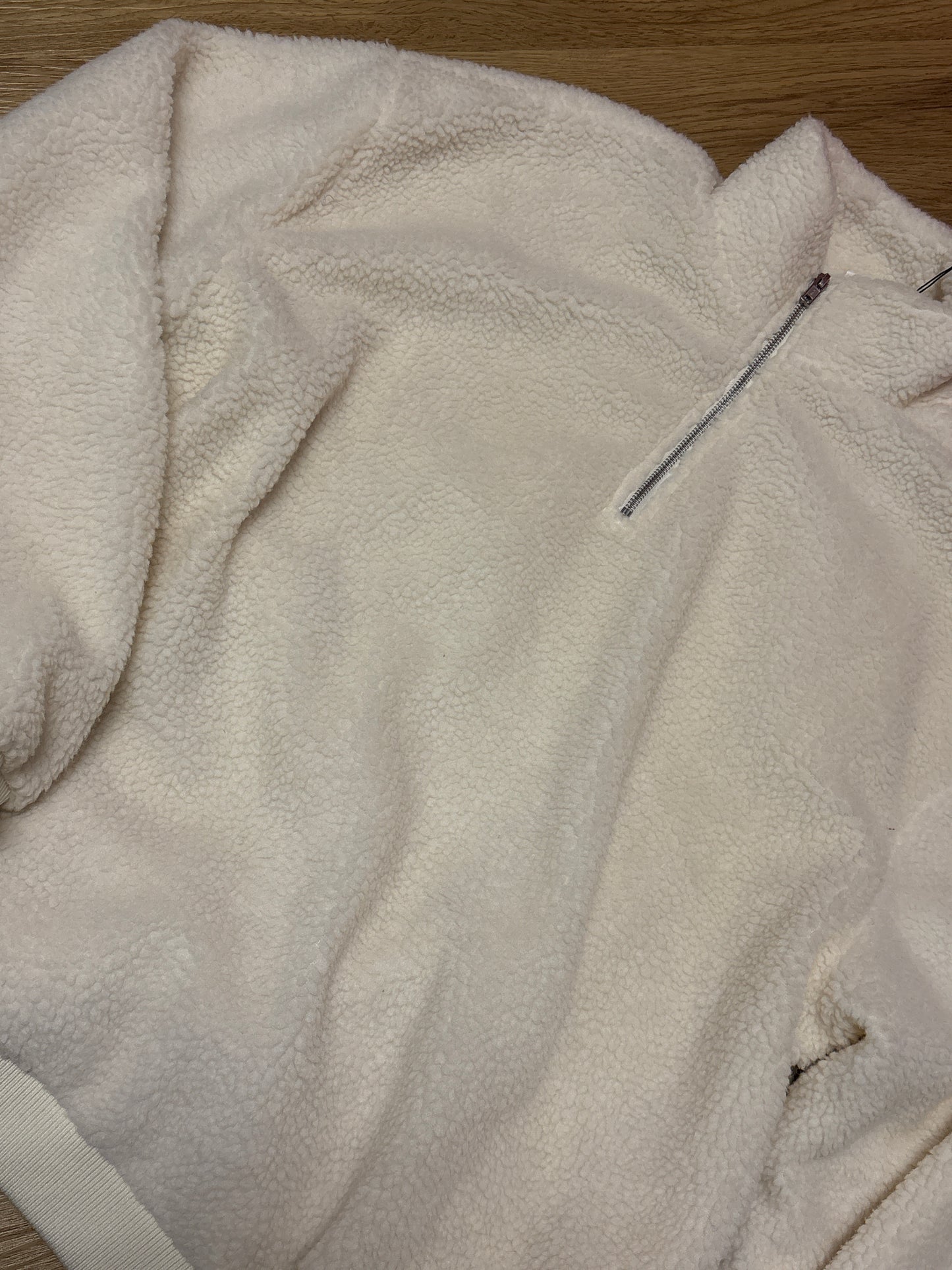 Urban Classics Plüsch Zipper in creme, Größe wählbar