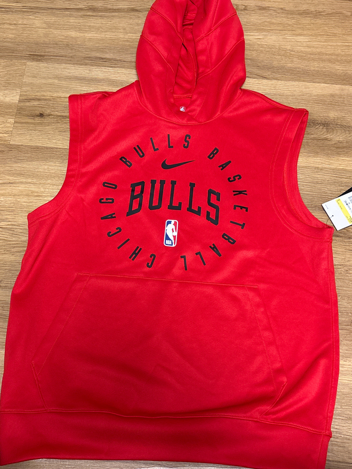 Nike x NBA Bulls ärmelloser Hoodie in rot/schwarz, Größe S