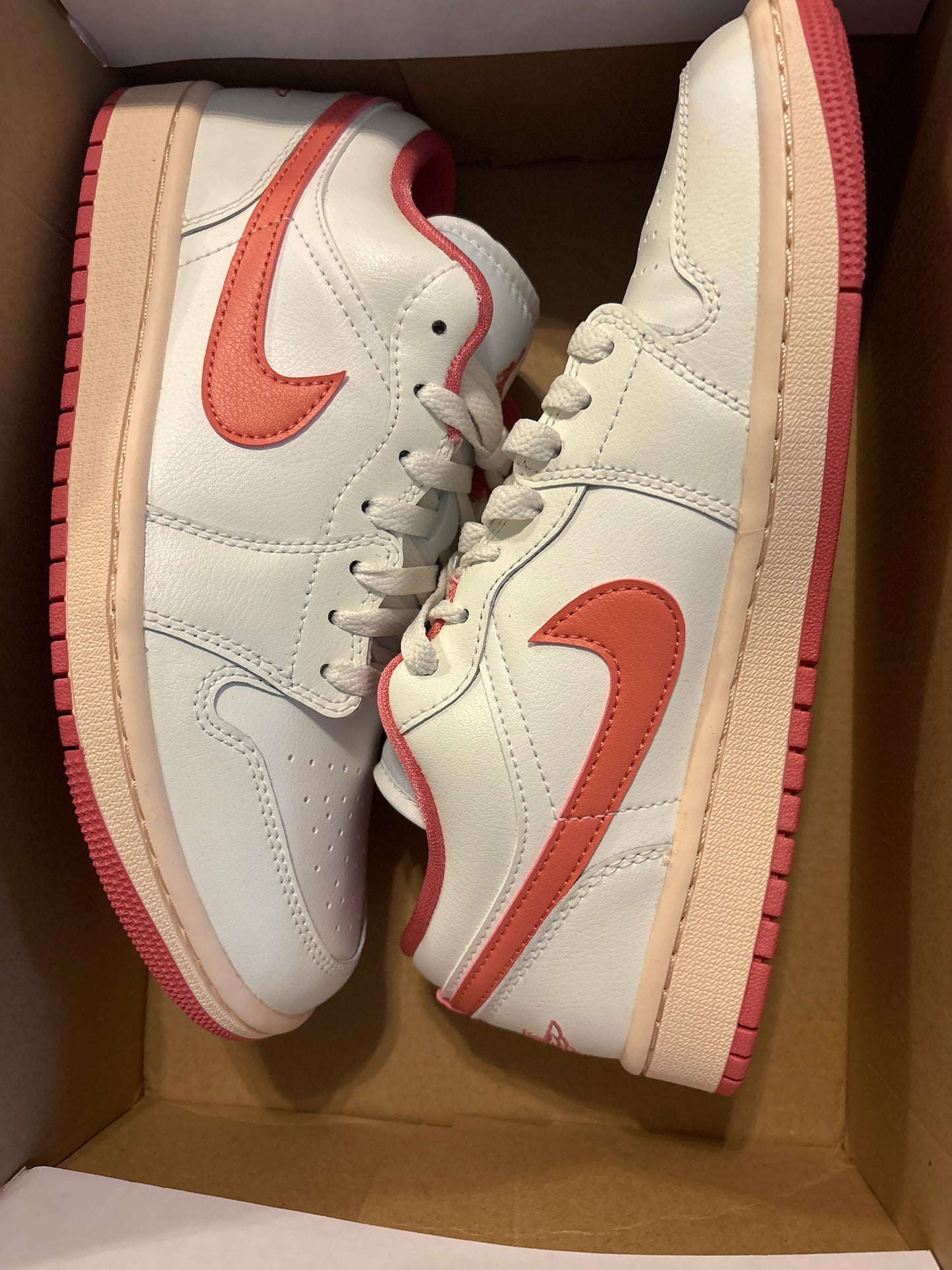 Nike Air Jordan 1 Low weiss/hellrosa/pink, Größe wählbar