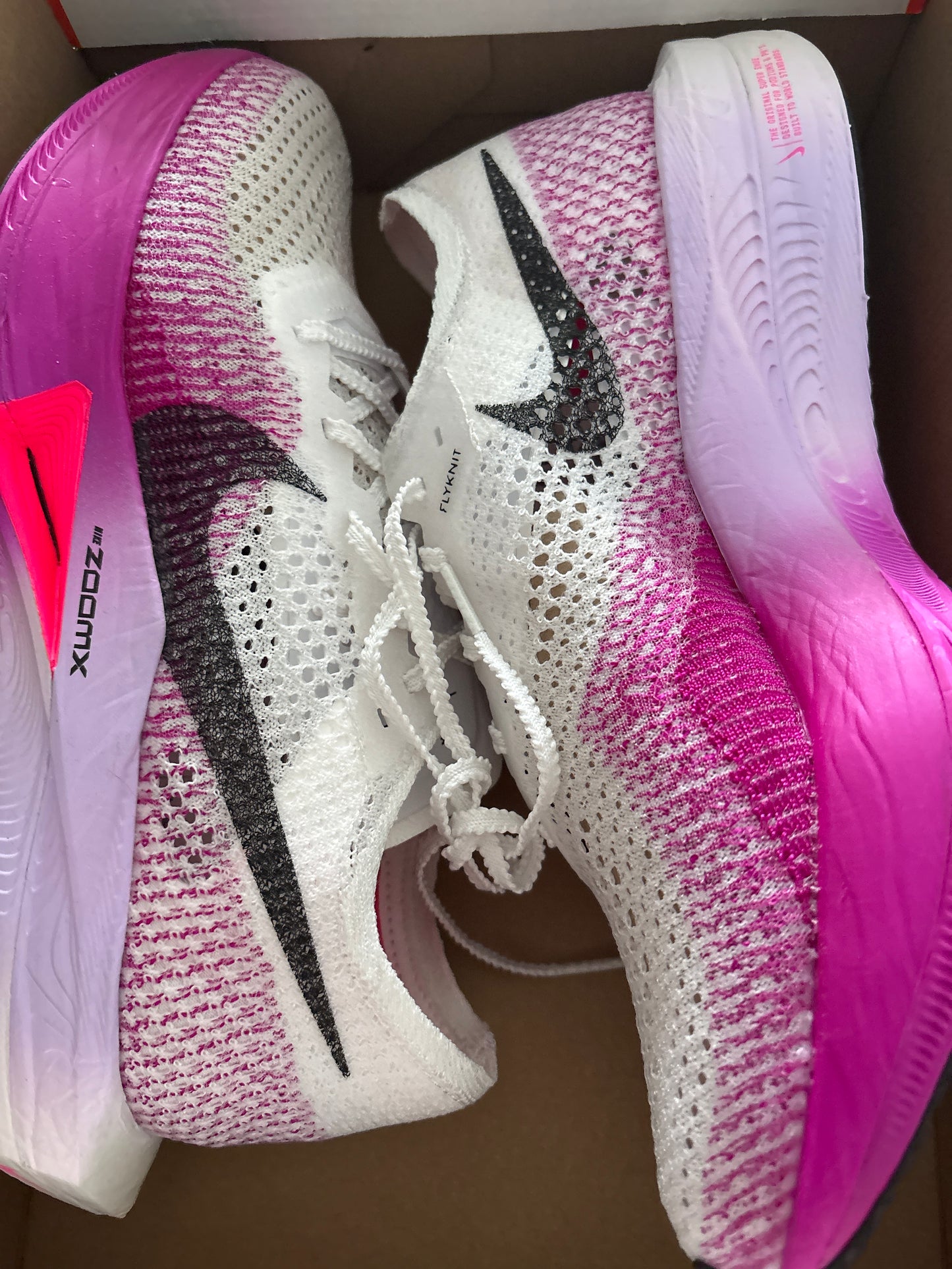 Nike Zoomx Vaporfly next weiss/lila, Größe 42