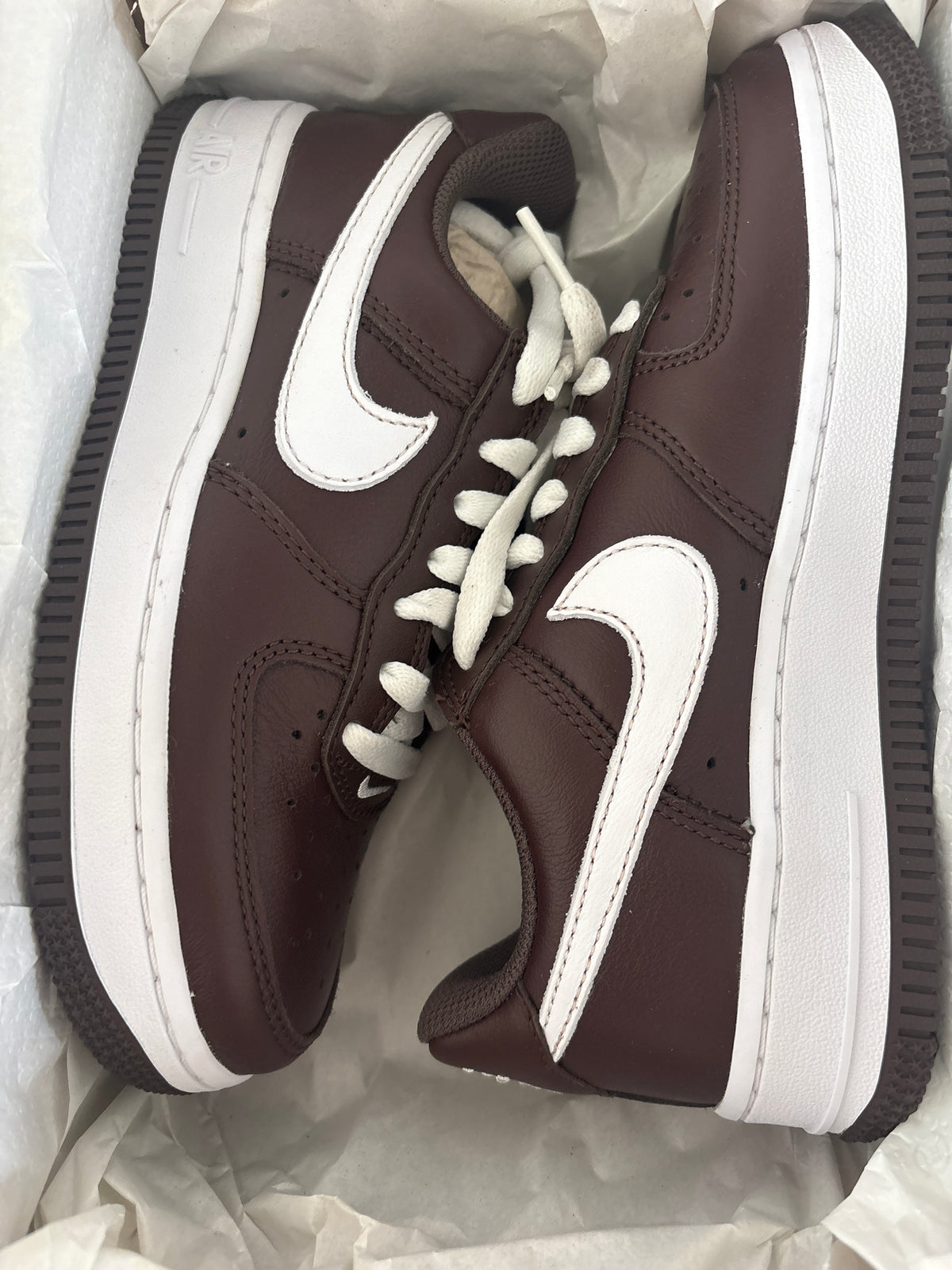 Nike Air Force 1 weiss/braun, Größe wählbar