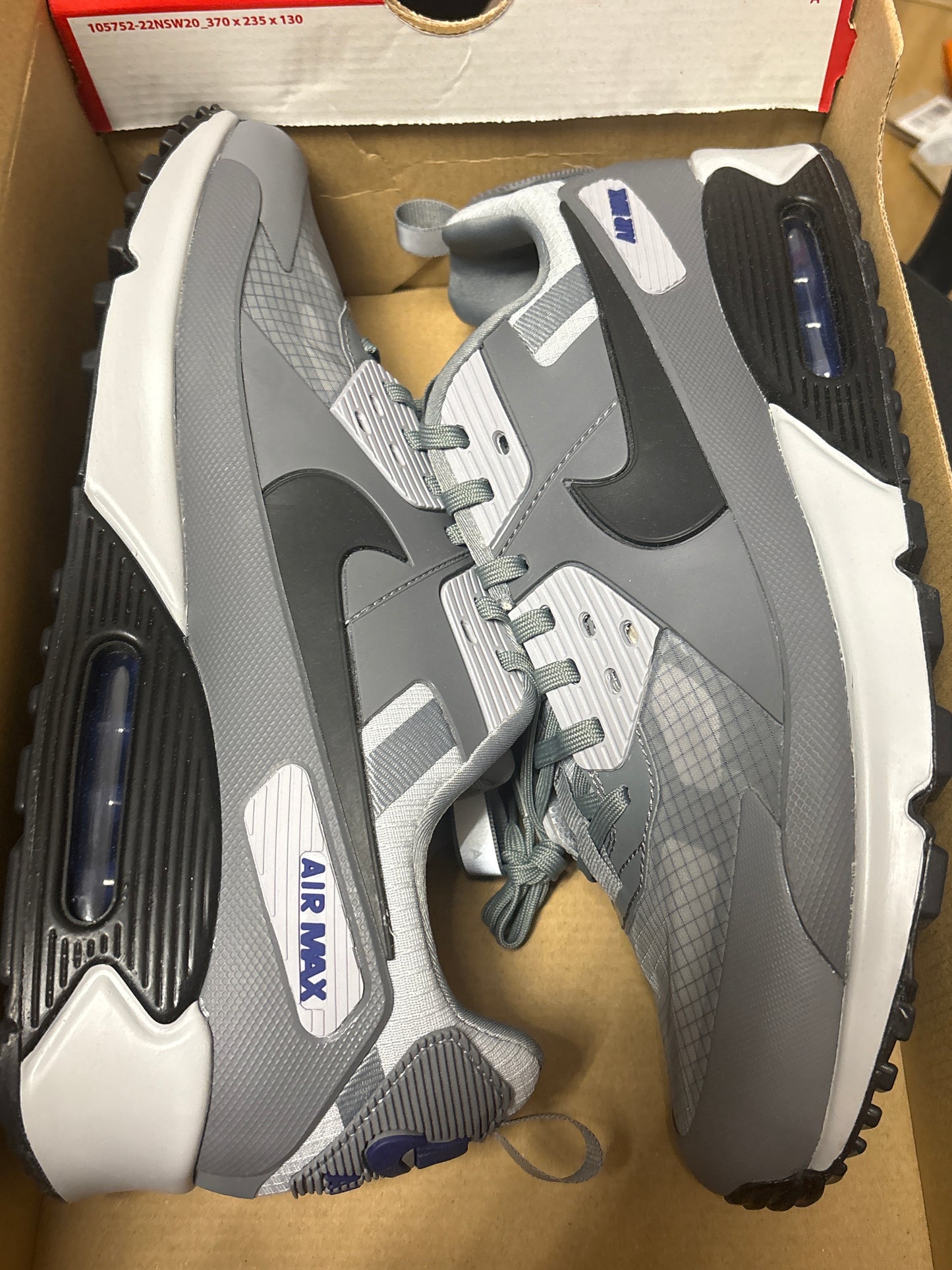 Nike Air Max 90 Drift in grau/blau/schwarz/weiß, Größe 47,5