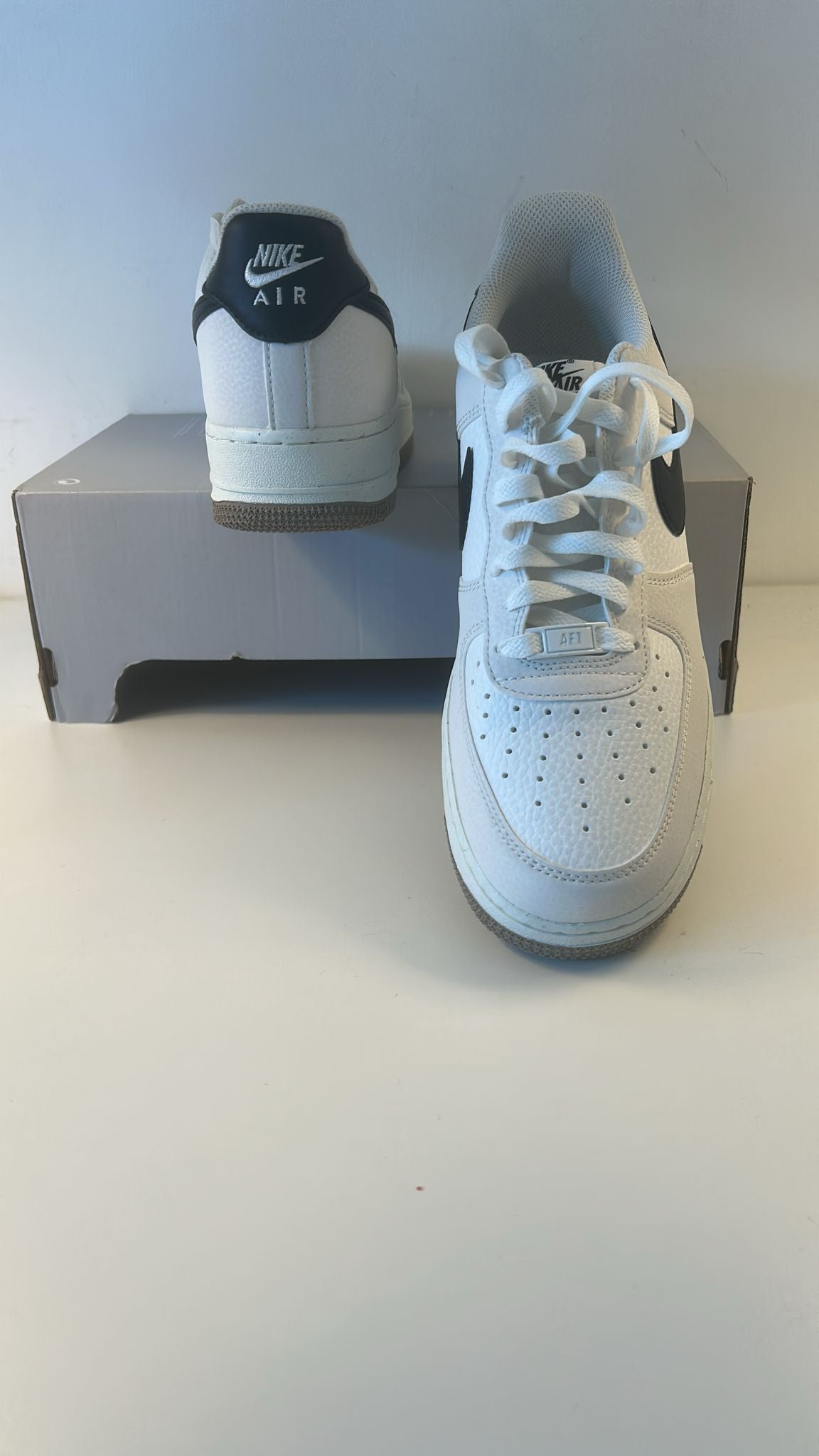 Nike Air Force 1 weiss/hellcreme/schwarz, Größe wählbar