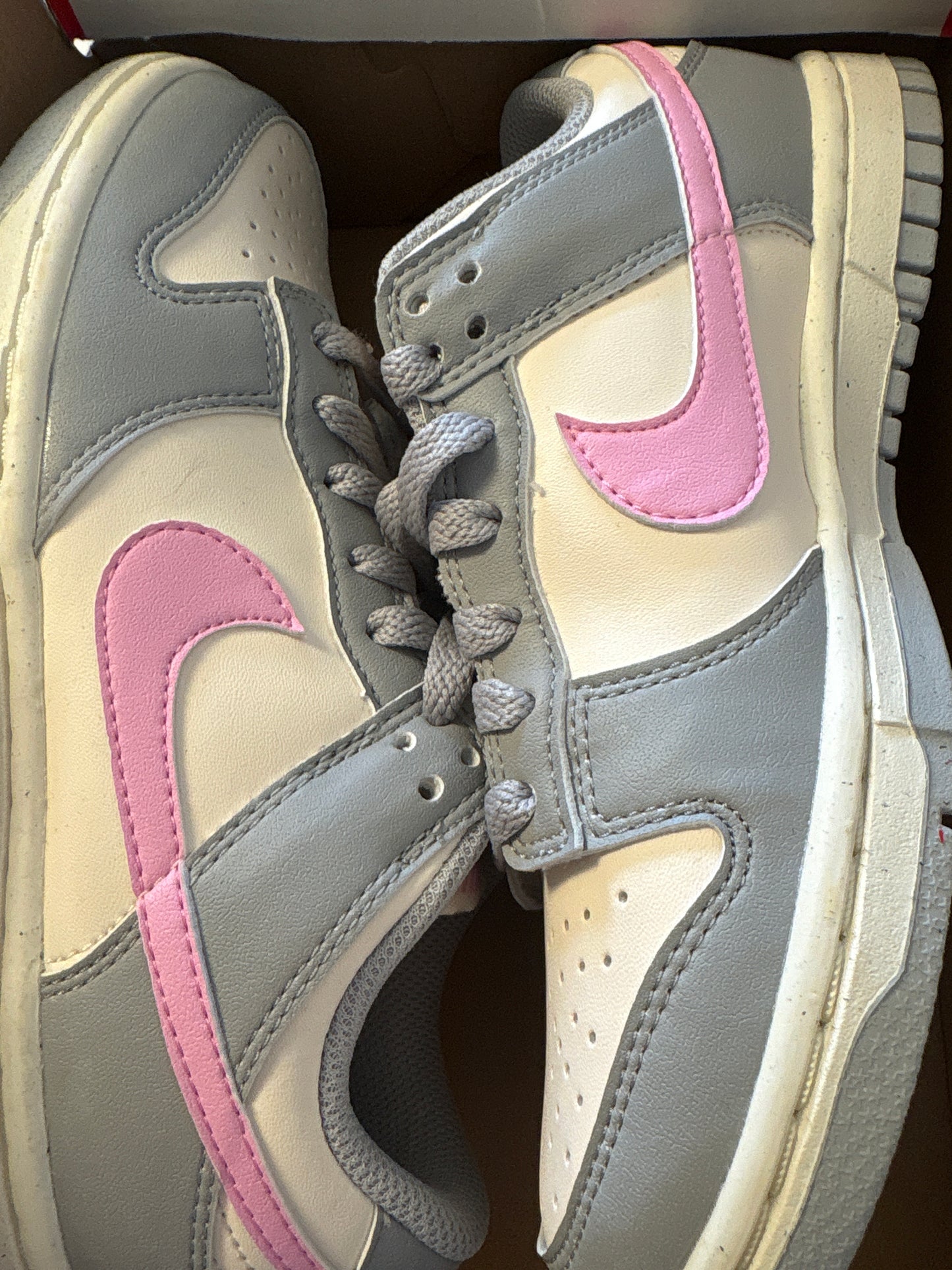 Nike Dunk low weiss/grau/pink , Größe 36