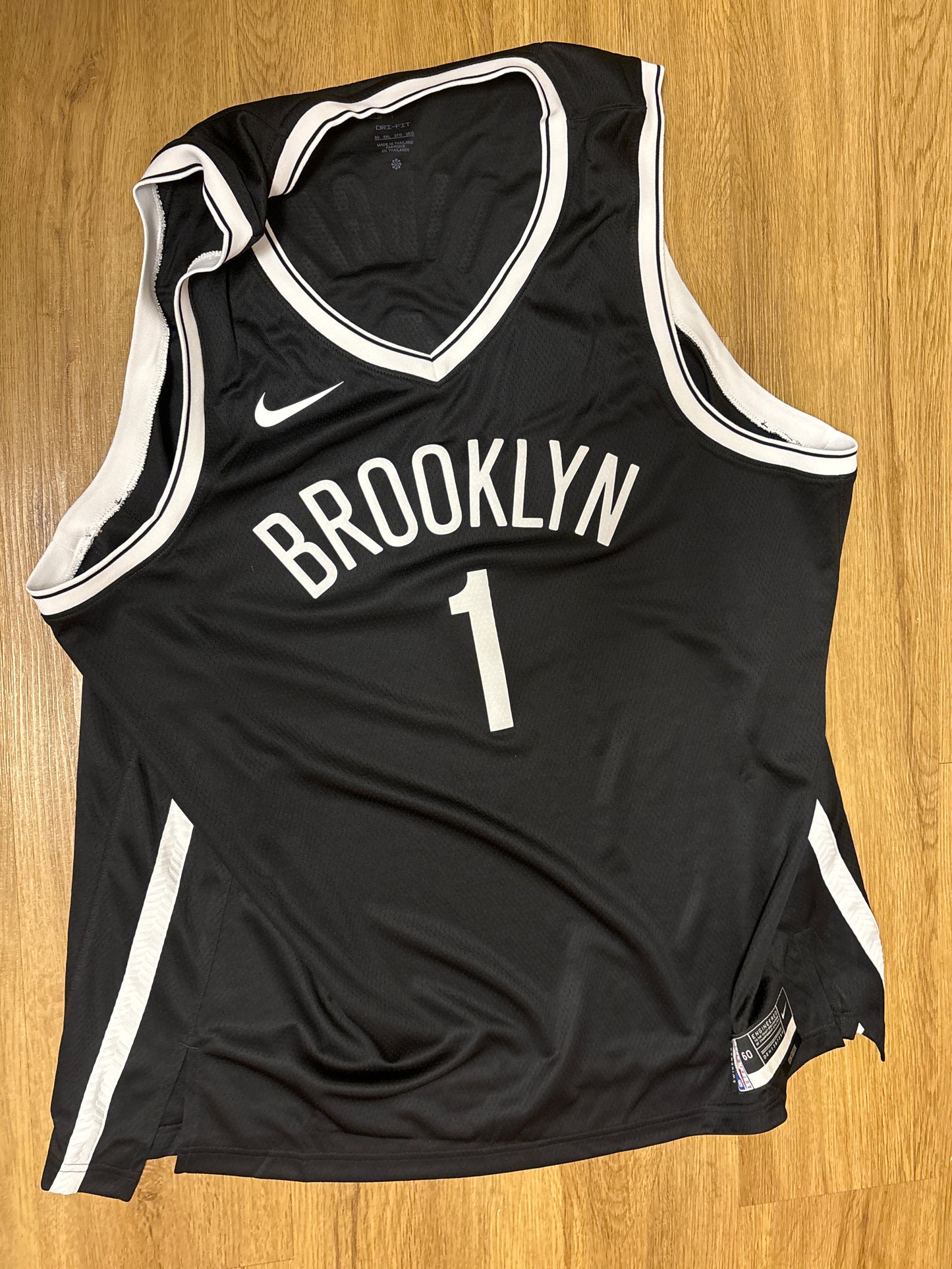 Nike NBA Trikot Brooklyn Nets in schwarz/weiß, Größe 3XL