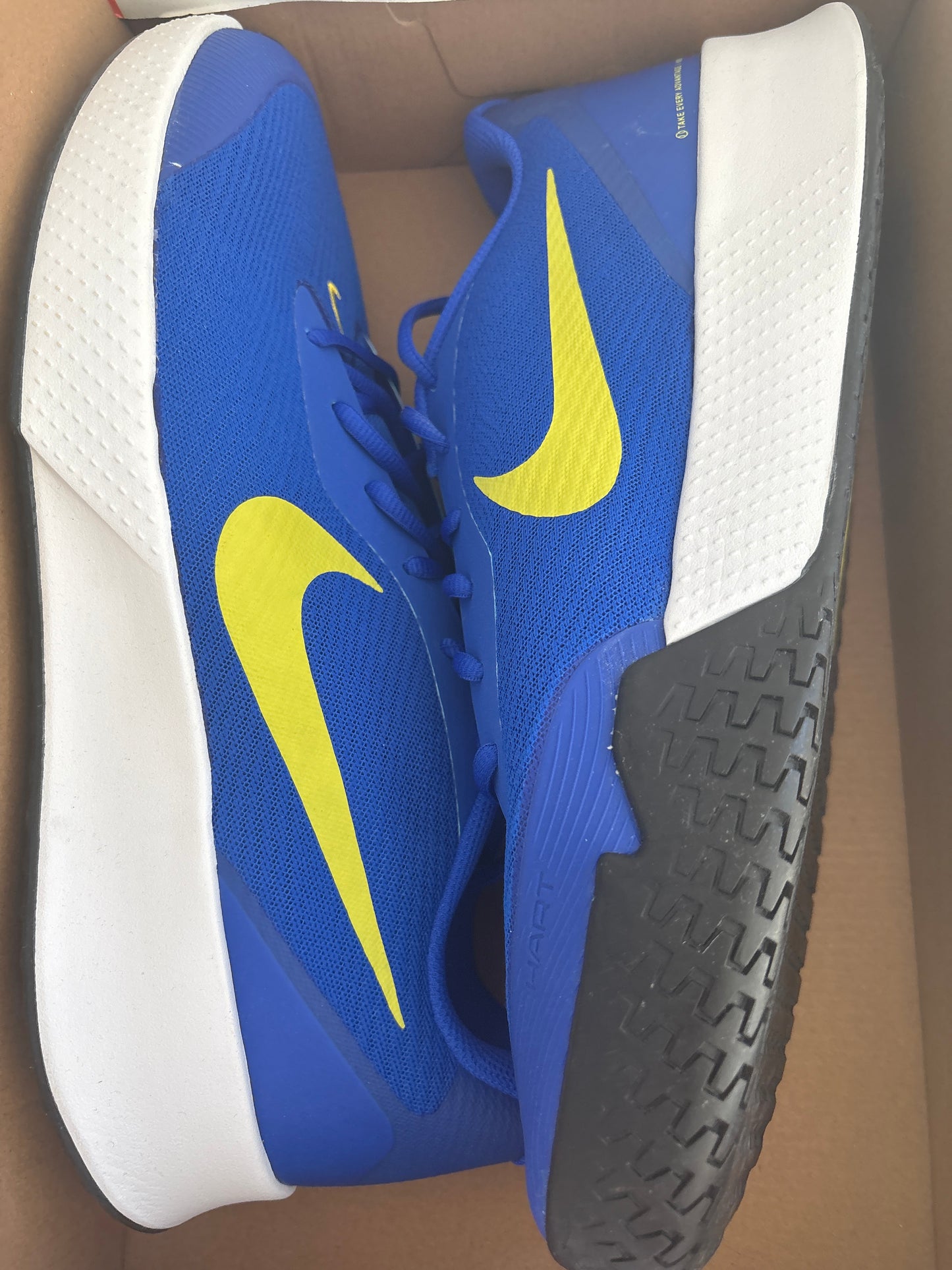 Nike Zoom Vapor Lite 3 HC, Größe 48,5 , weiss/schwarz/blau/gelb