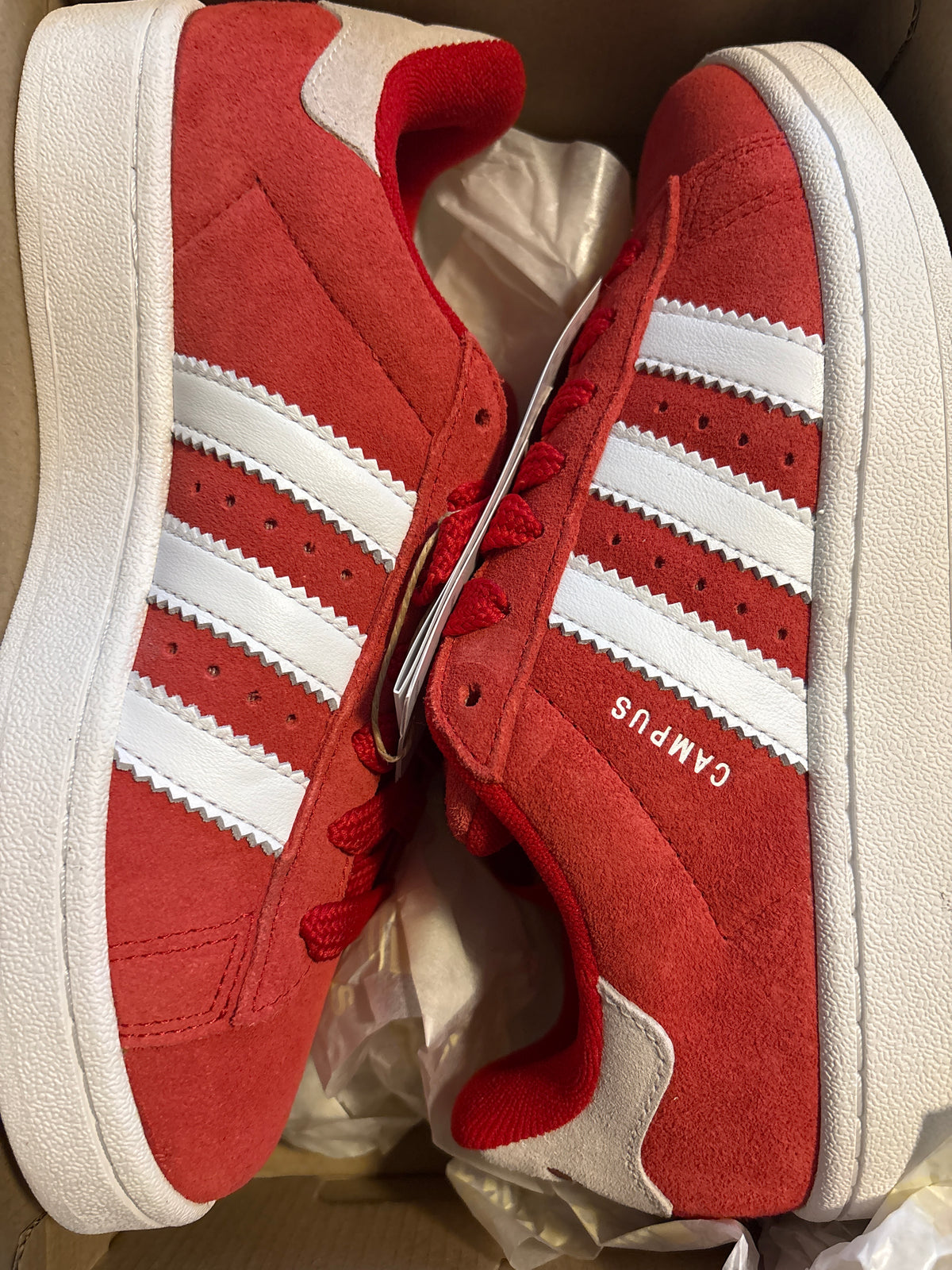 Adidas Campus, rot/weiss, Größe 37 1/2