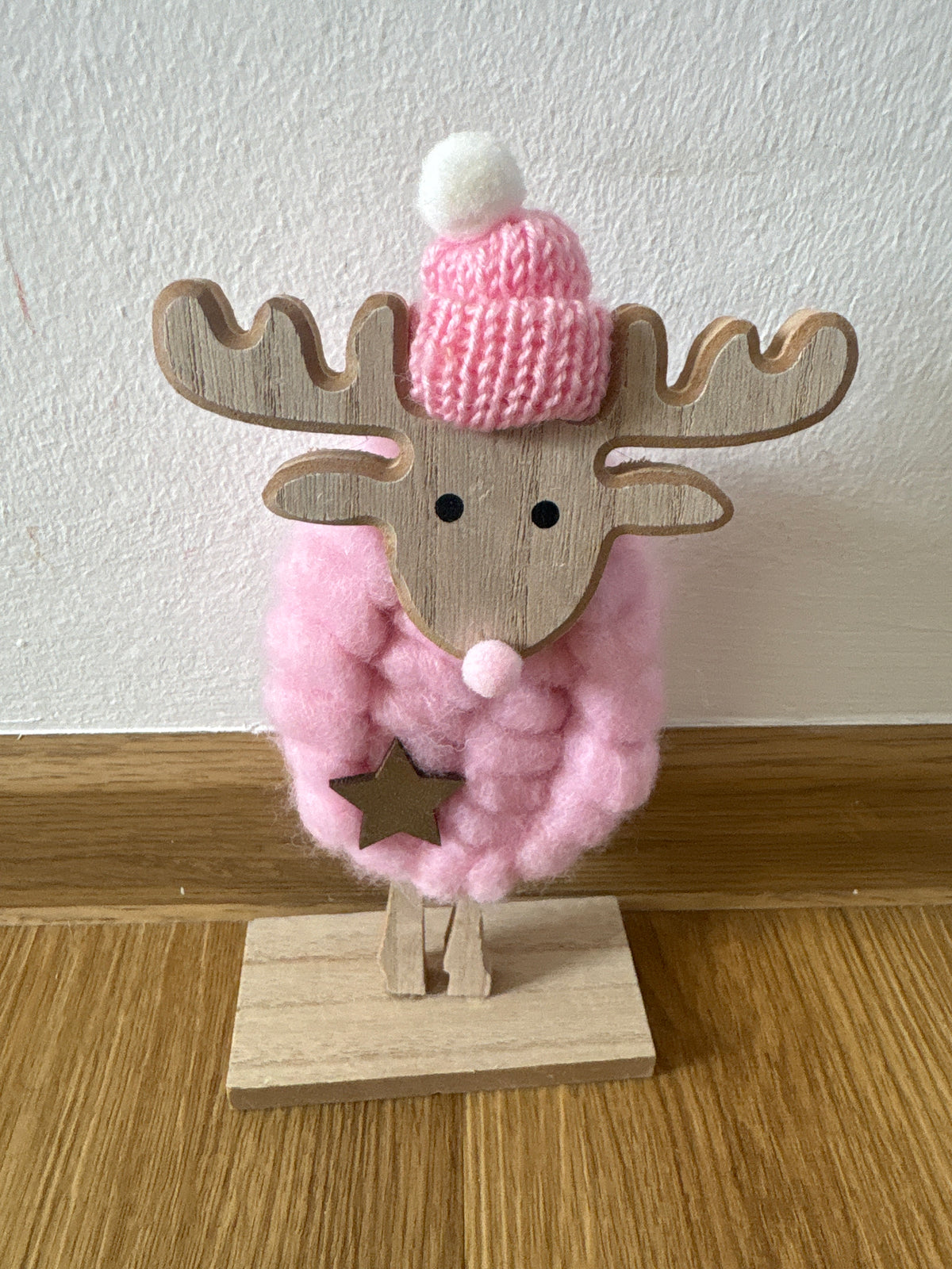 Deko Schaf mit Mütze in rosa