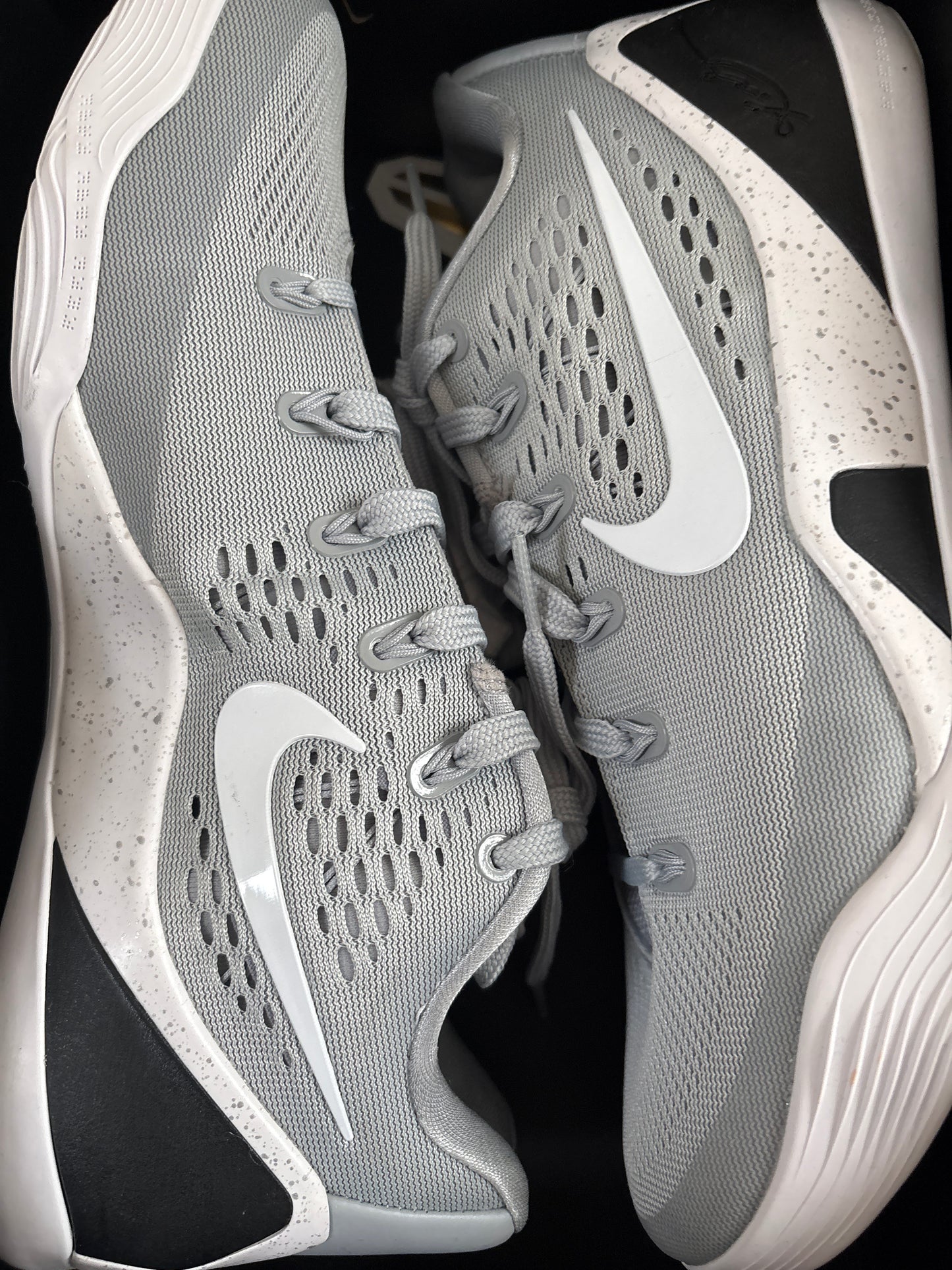 Nike Kobe IX Elite Low, grau/weiss/schwarz, Größe 42