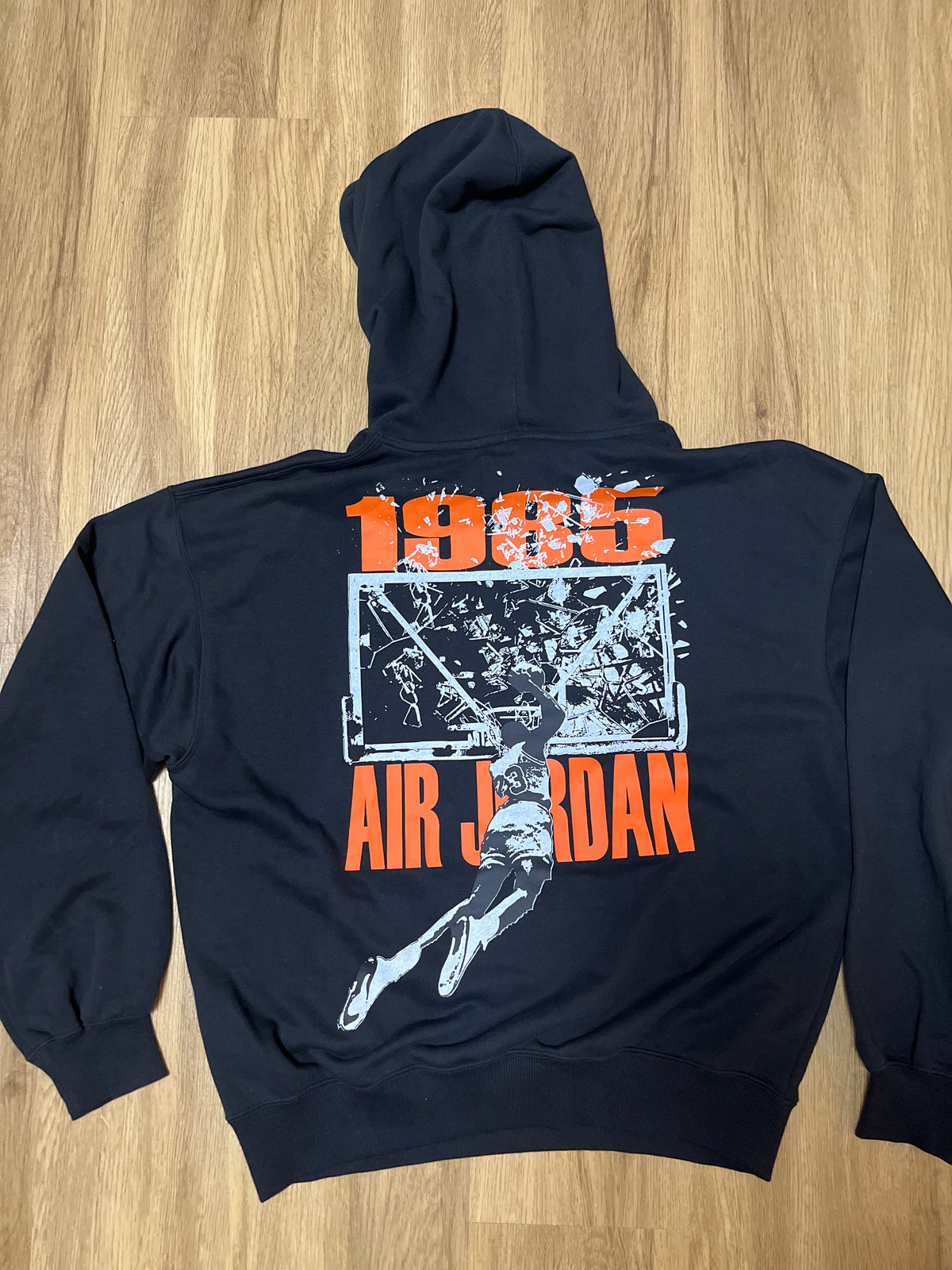 Nike Jordan Hoodie, Größe S in schwarz/ Backprint