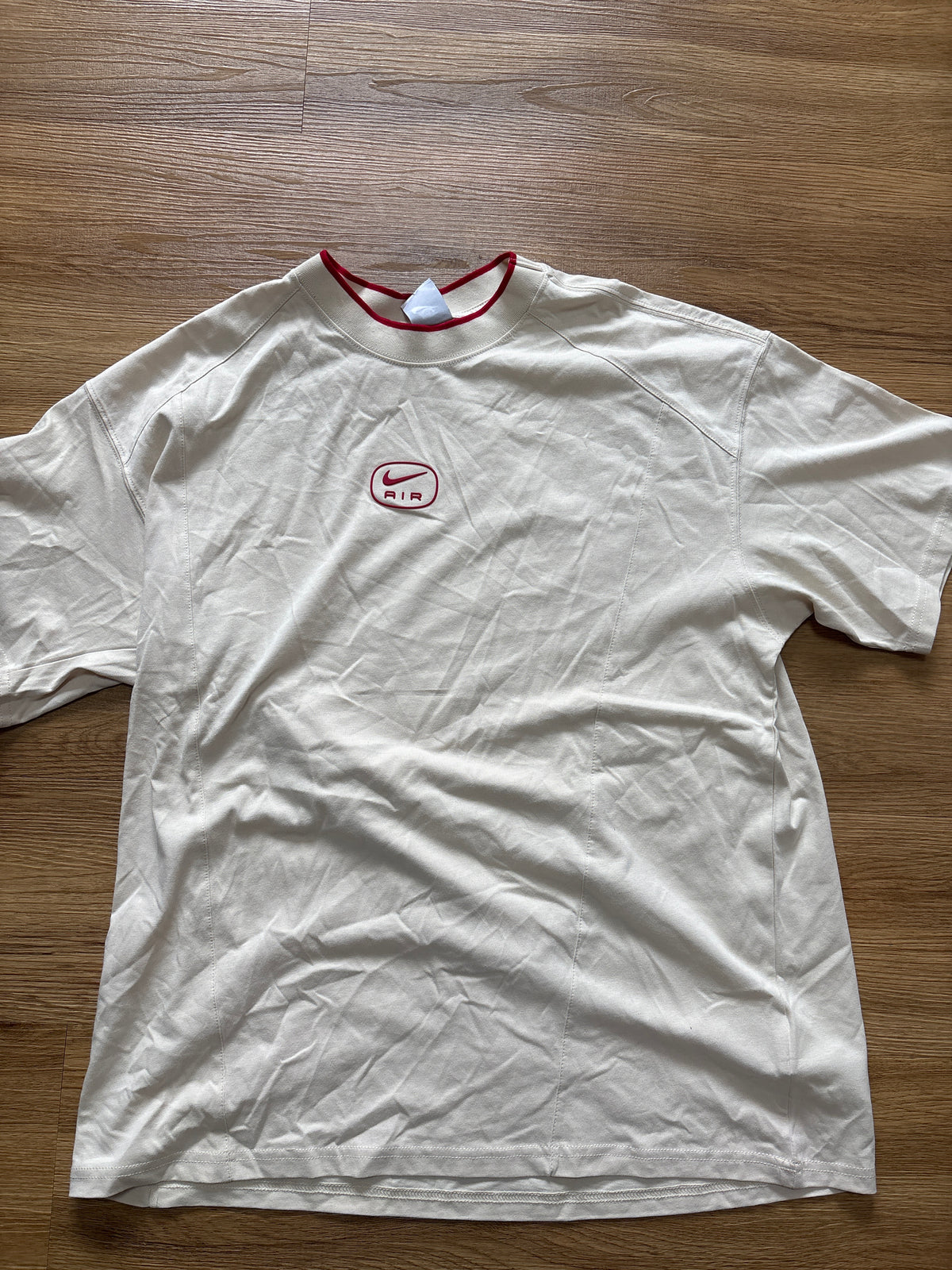 Nike Air Shirt , creme/rot, Größe wählbar