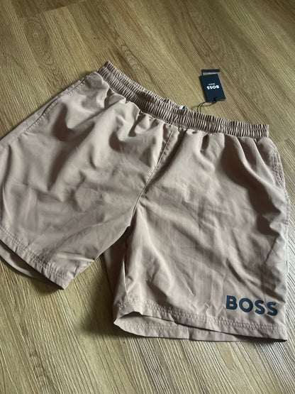 Boss Badehose in hellbraun, Größe S
