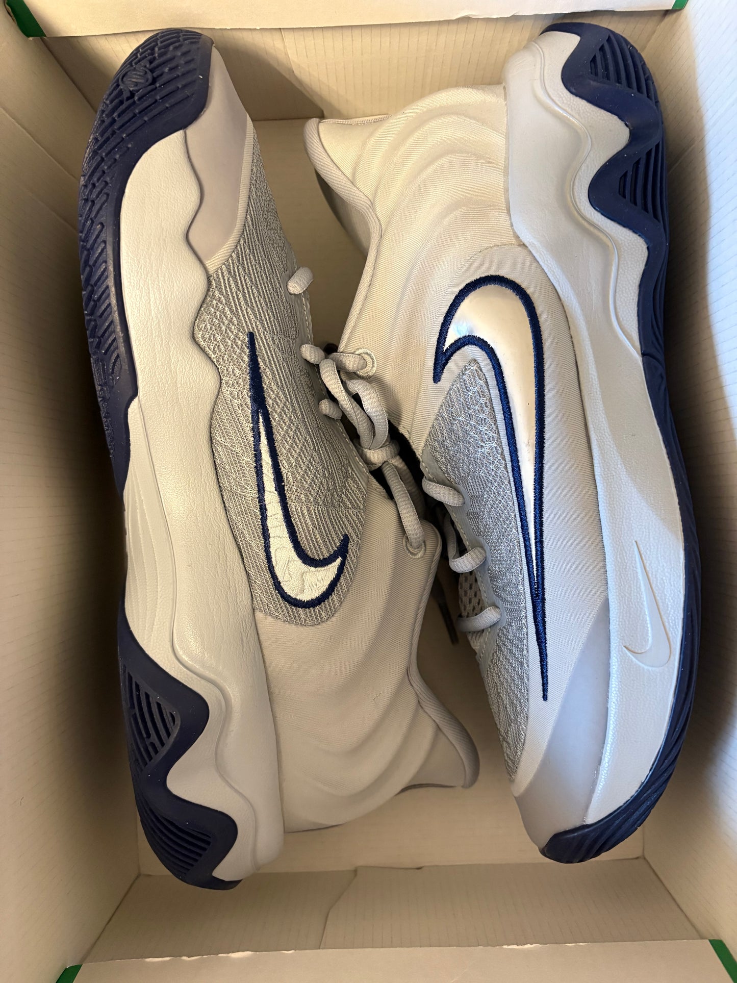 Nike Giannis Immortality 4, in grau/dunkelblau Größe 45