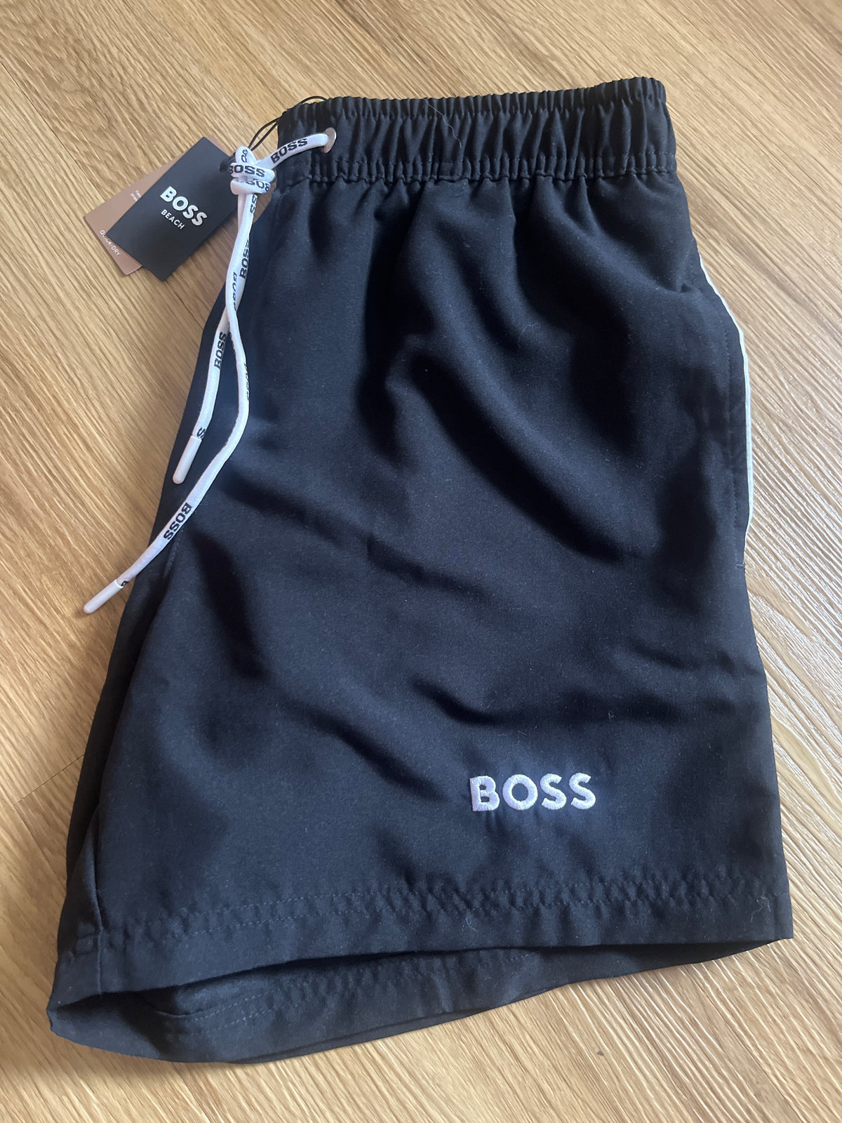 Boss Badehose in schwarz/weiß, Größe S