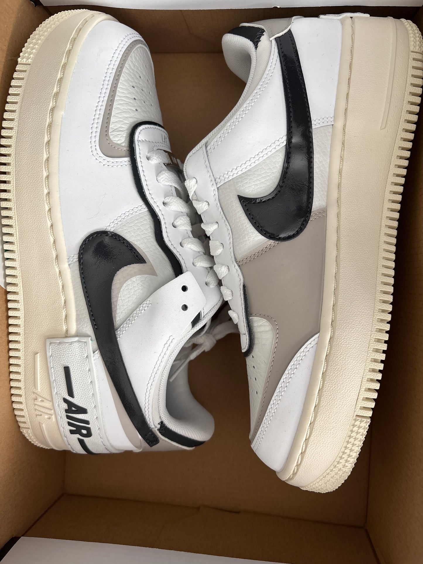 Nike Air Force 1 Shadow weiss/grau/schwarz, Größe wählbar