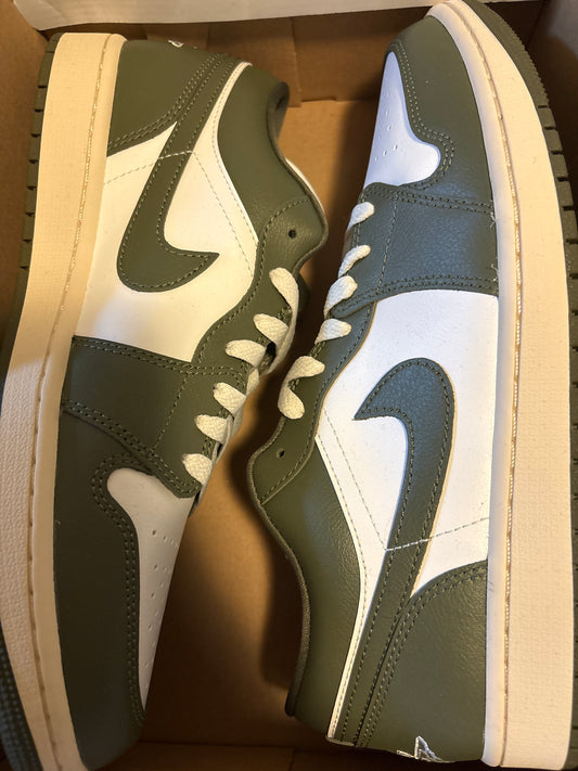 Nike Air Jordan 1 low, weiss/dunkelgrün, Größe wählbar