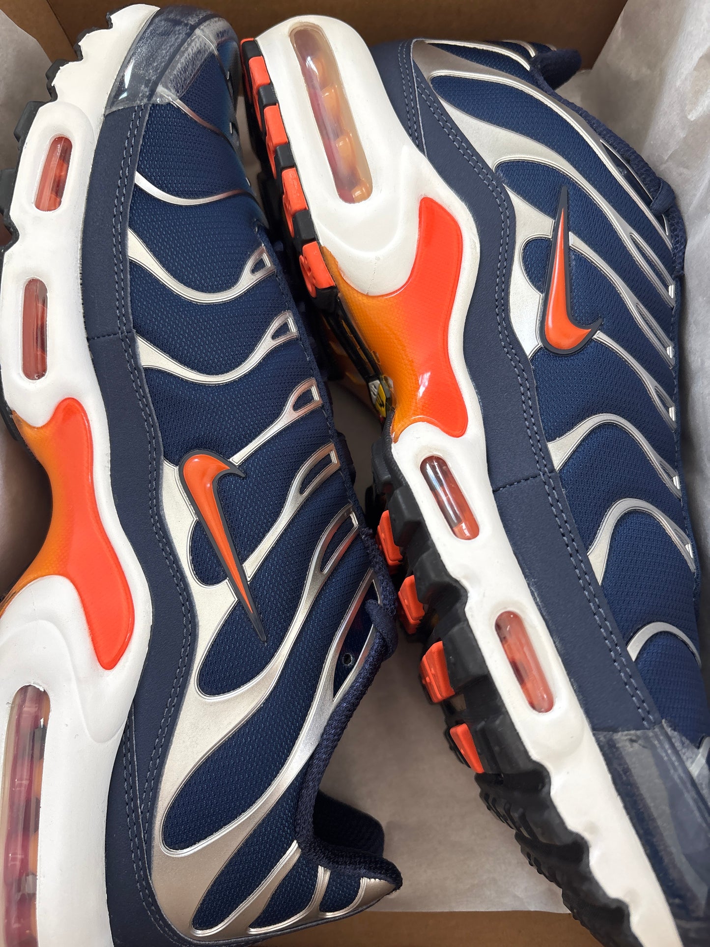 Nike Air Max Plus TN blau/silber/orange, Gr. Wählbar